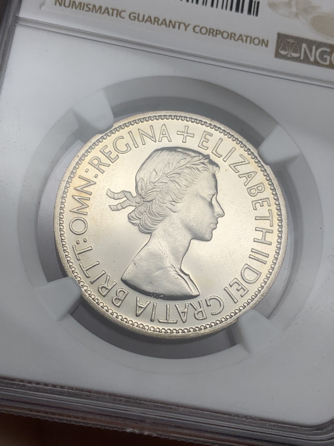 《竞宝斋》第106场-周日，周一 2场连拍（全场包邮） NGC PF64 1953年 伊丽莎白 登基首年 精制半克朗