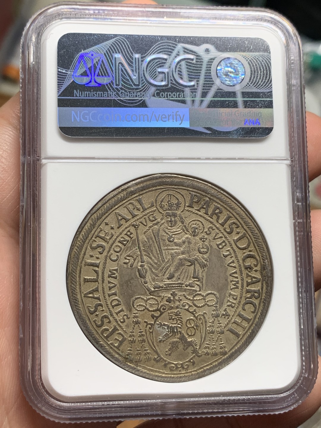 《竞宝斋》第106场-周日，周一 2场连拍（全场包邮） NGC AU 奥地利 1634年 萨尔茨堡  泰勒 大银币