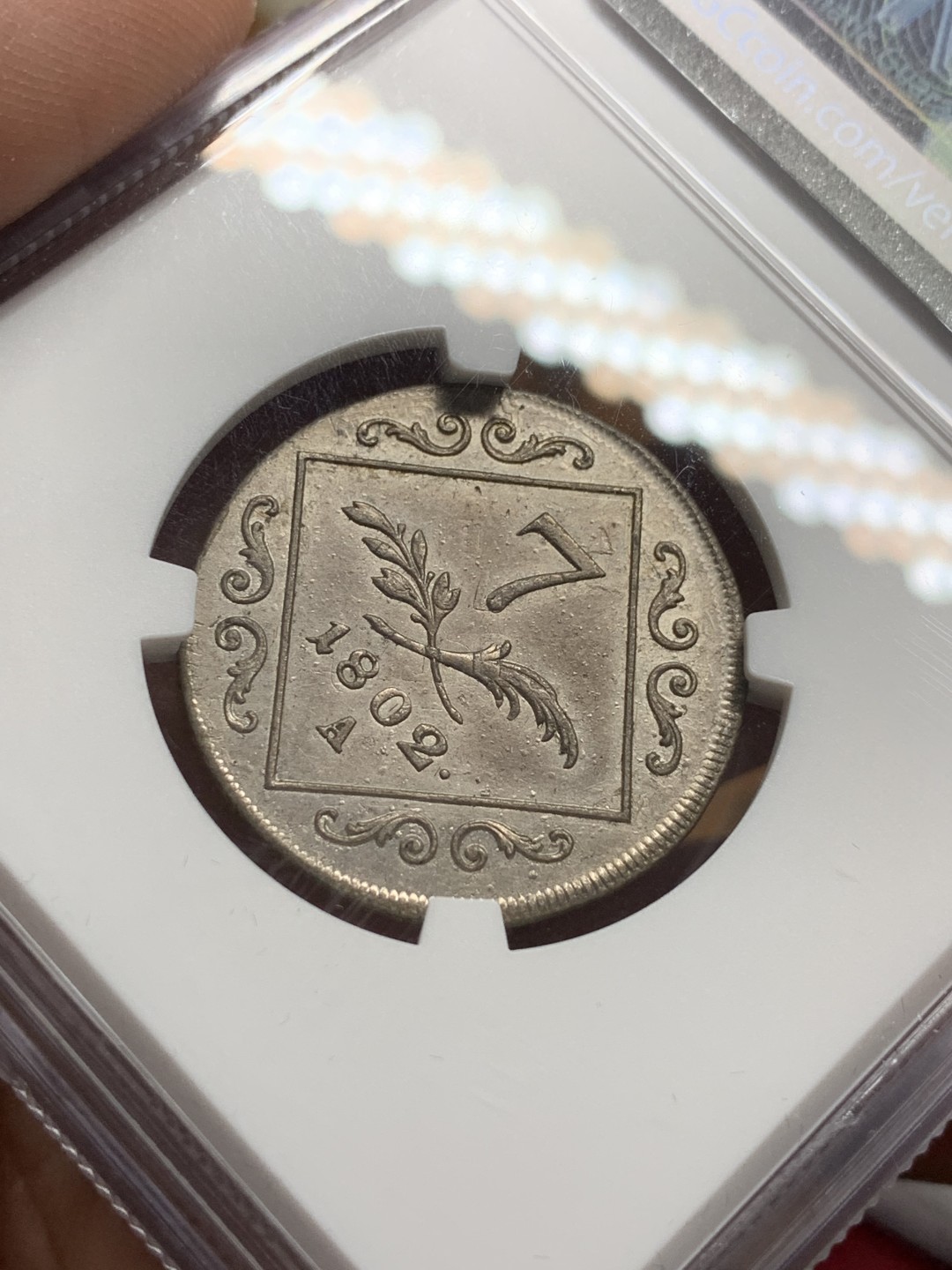 《竞宝斋》第106场-周日，周一 2场连拍（全场包邮） NGC-AU details 1802年神圣罗马帝国弗朗茨二世7克鲁泽银币，个人觉得错杀