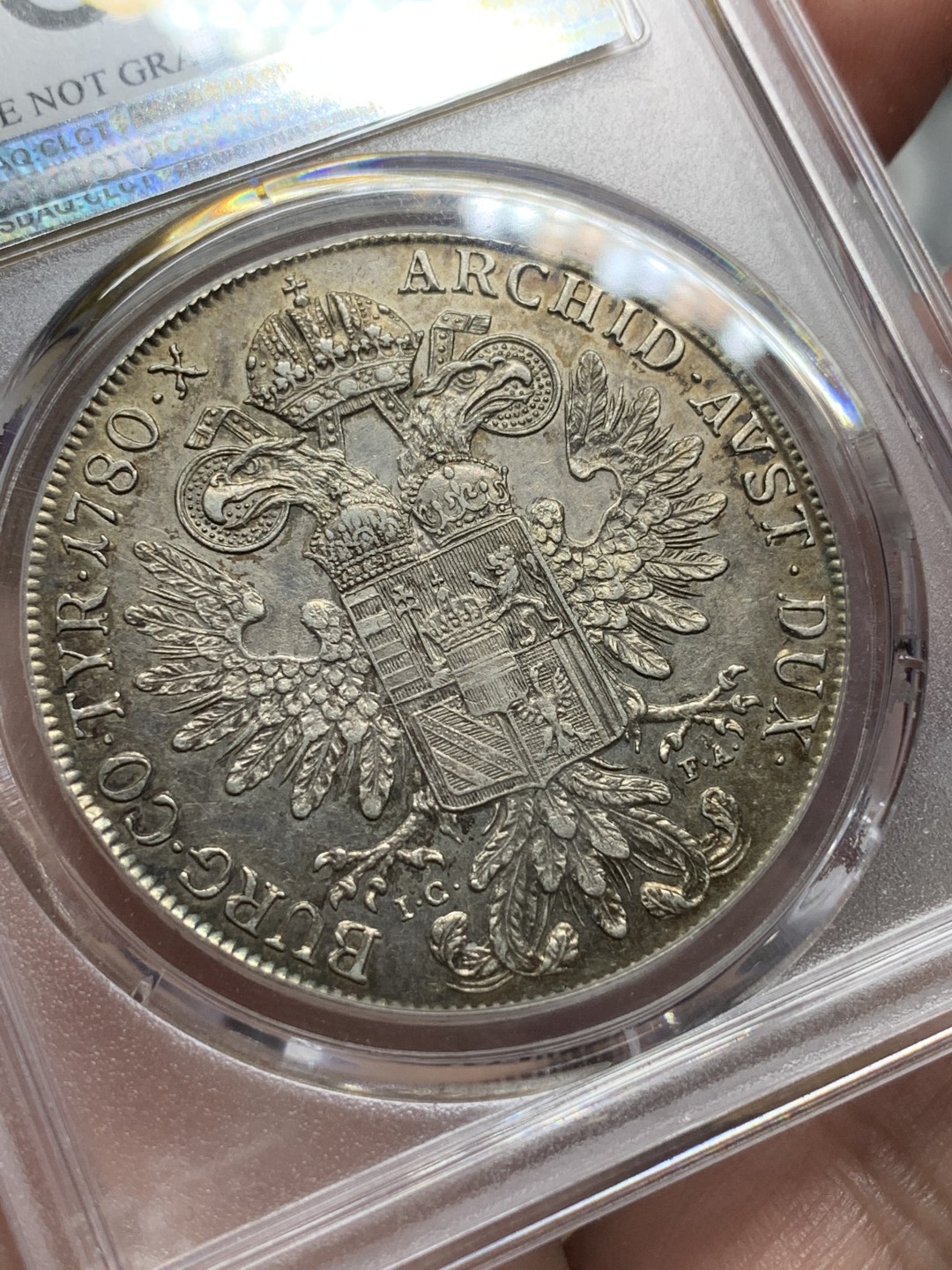 《竞宝斋》第106场-周日，周一 2场连拍（全场包邮） PCGS AU 1780大奶妈泰勒，维也纳IC-FA原铸，达文波特编号Dav-1117，味道一流