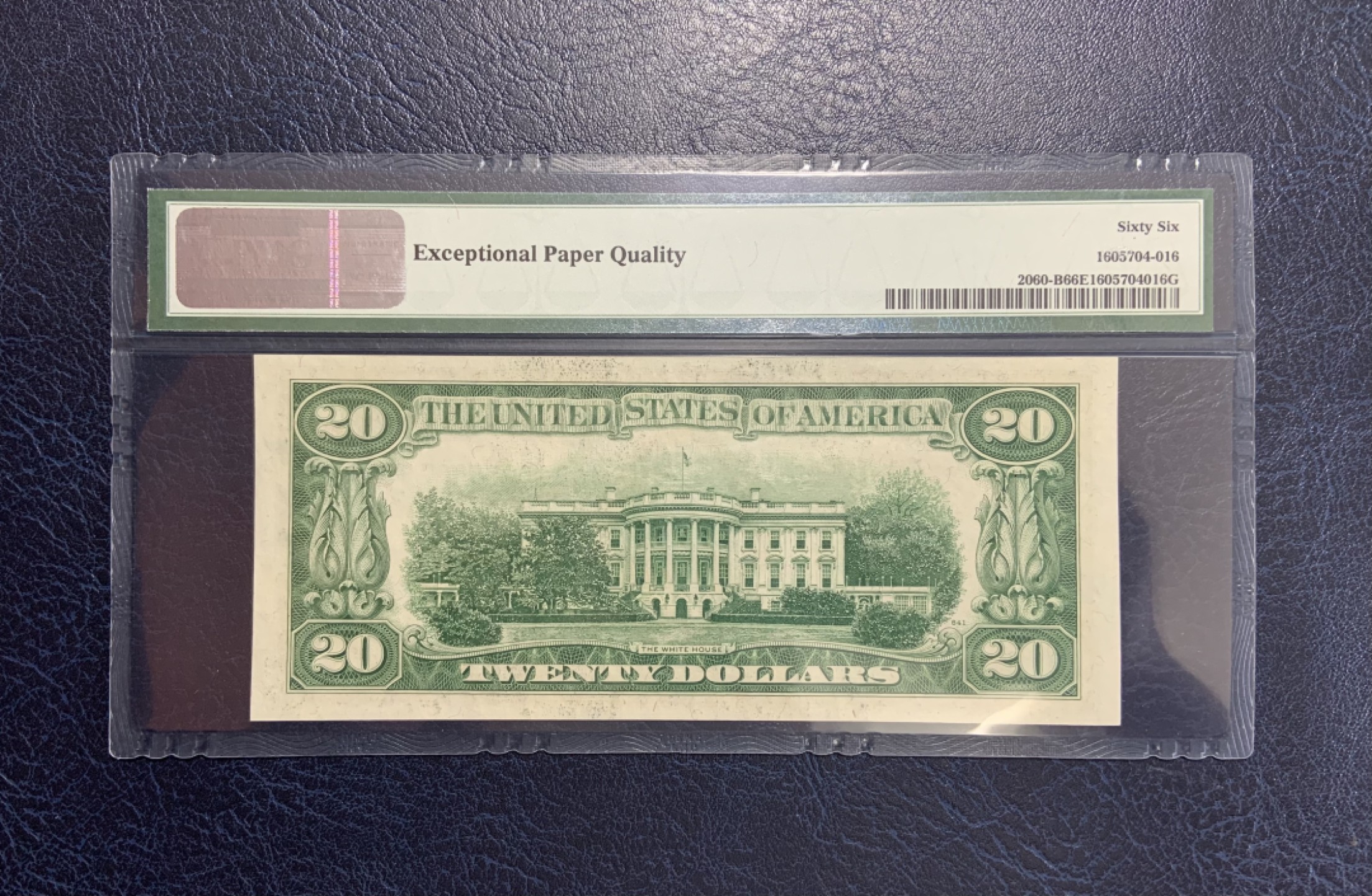 收藏联盟Quantum Auction 第199期拍卖  美国1950年联邦储备券20元 PMG66 号码无4