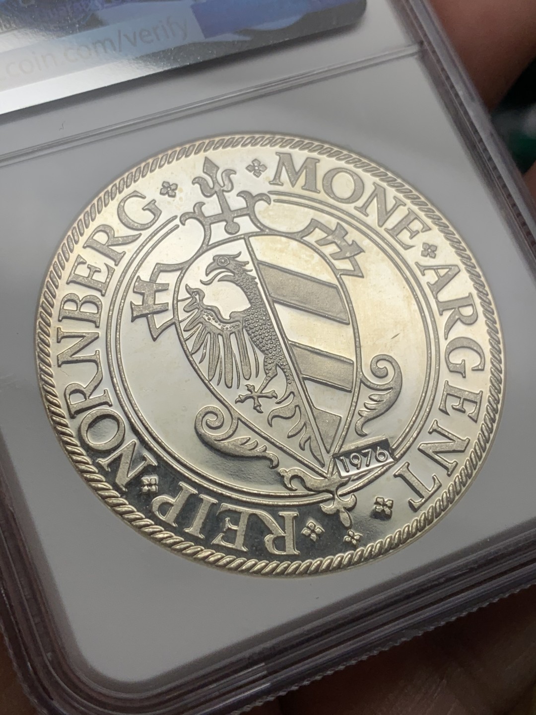 《竞宝斋》第106场-周日，周一 2场连拍（全场包邮） NGC PF67 德国（1581）纽伦堡 烧鸡泰勒大银币 1976复刻版 不错的品种