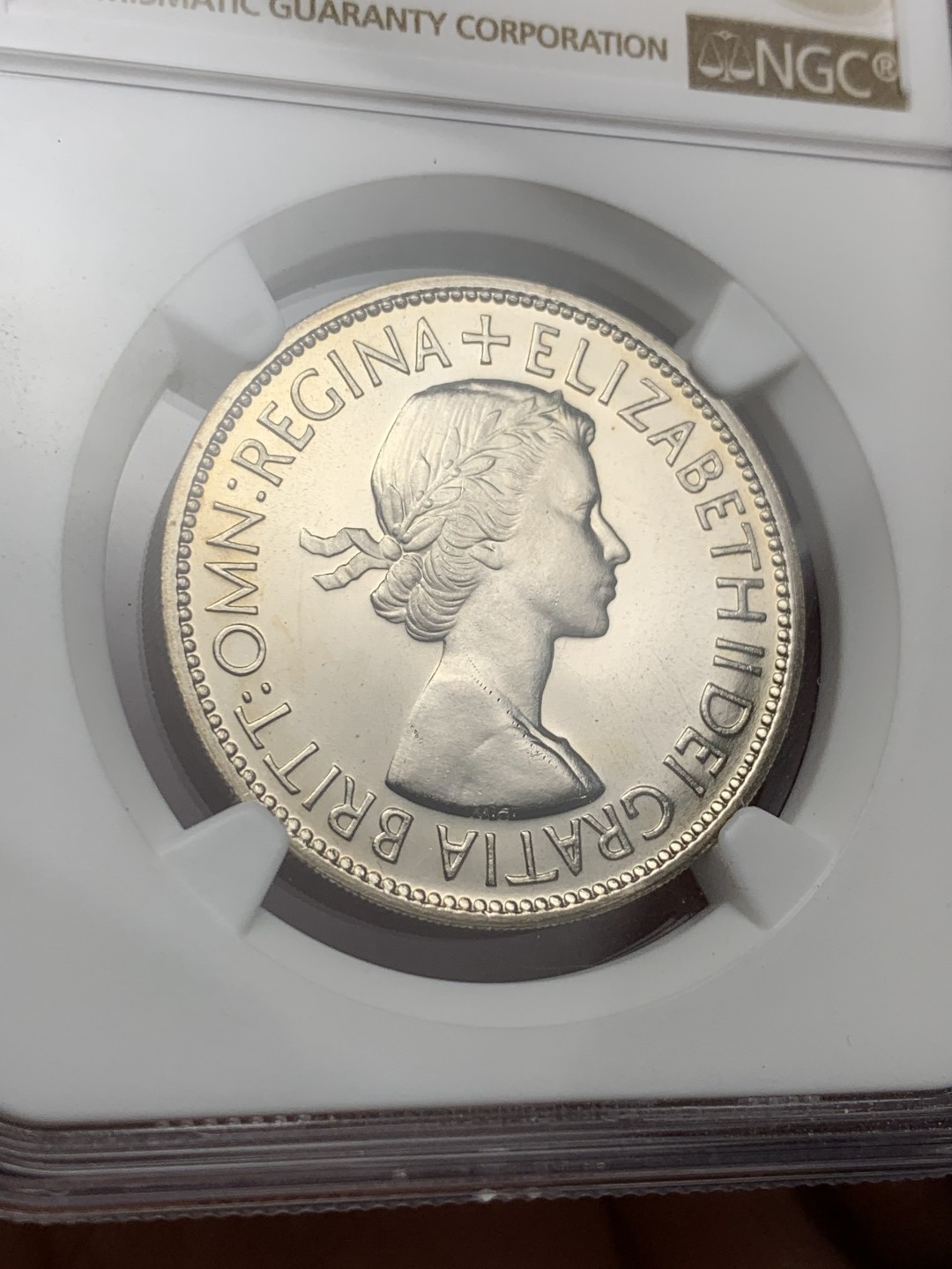 《竞宝斋》第106场-周日，周一 2场连拍（全场包邮） NGC PF64 1953年 伊丽莎白 登基首年 精制半克朗