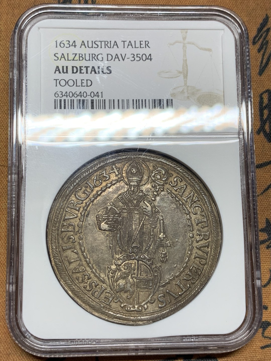 《竞宝斋》第106场-周日，周一 2场连拍（全场包邮） NGC AU 奥地利 1634年 萨尔茨堡  泰勒 大银币