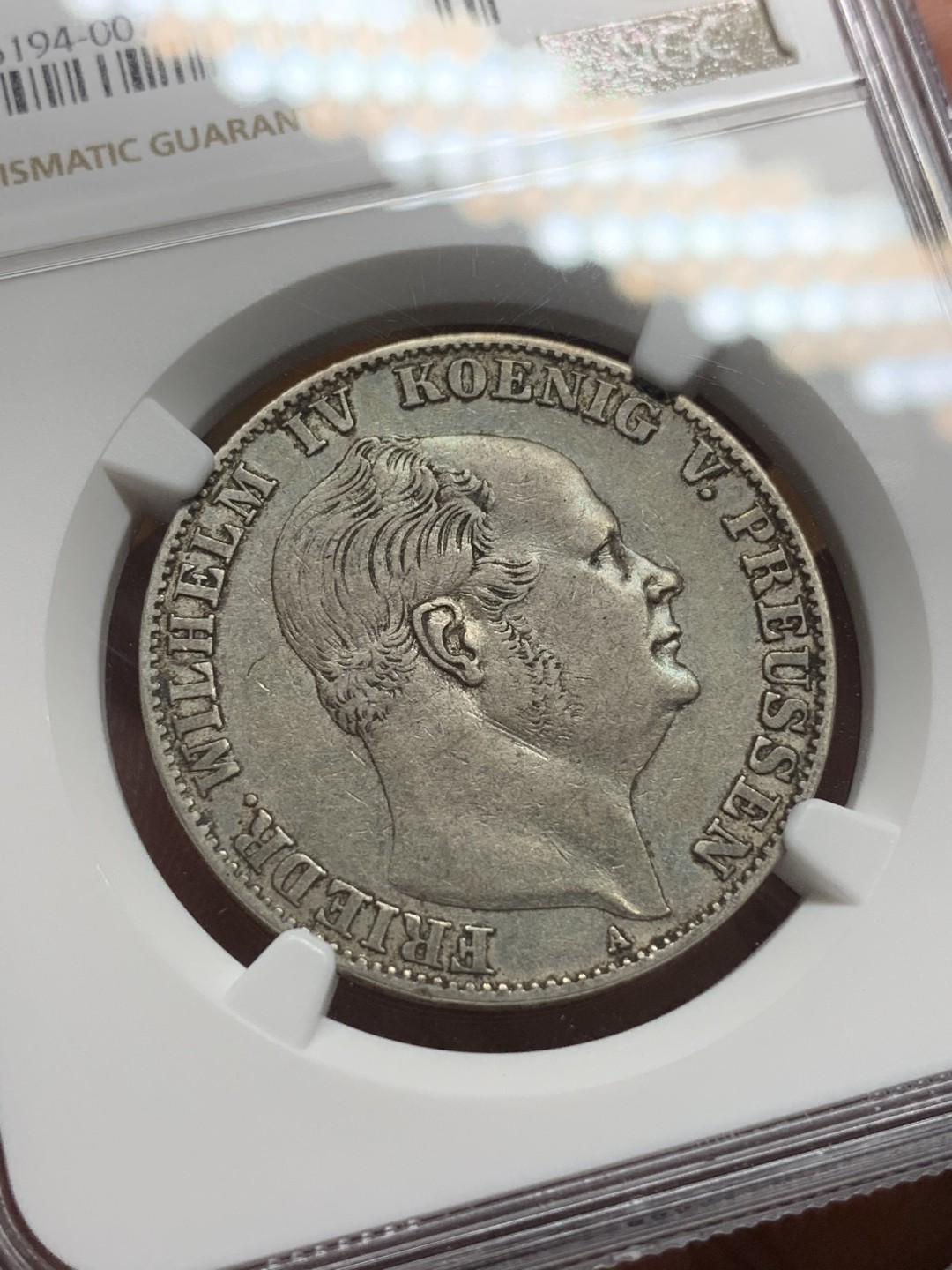 《竞宝斋》第106场-周日，周一 2场连拍（全场包邮） NGC-AU50 德国普鲁士 1860年 洋葱头1泰勒大银币 原味好品