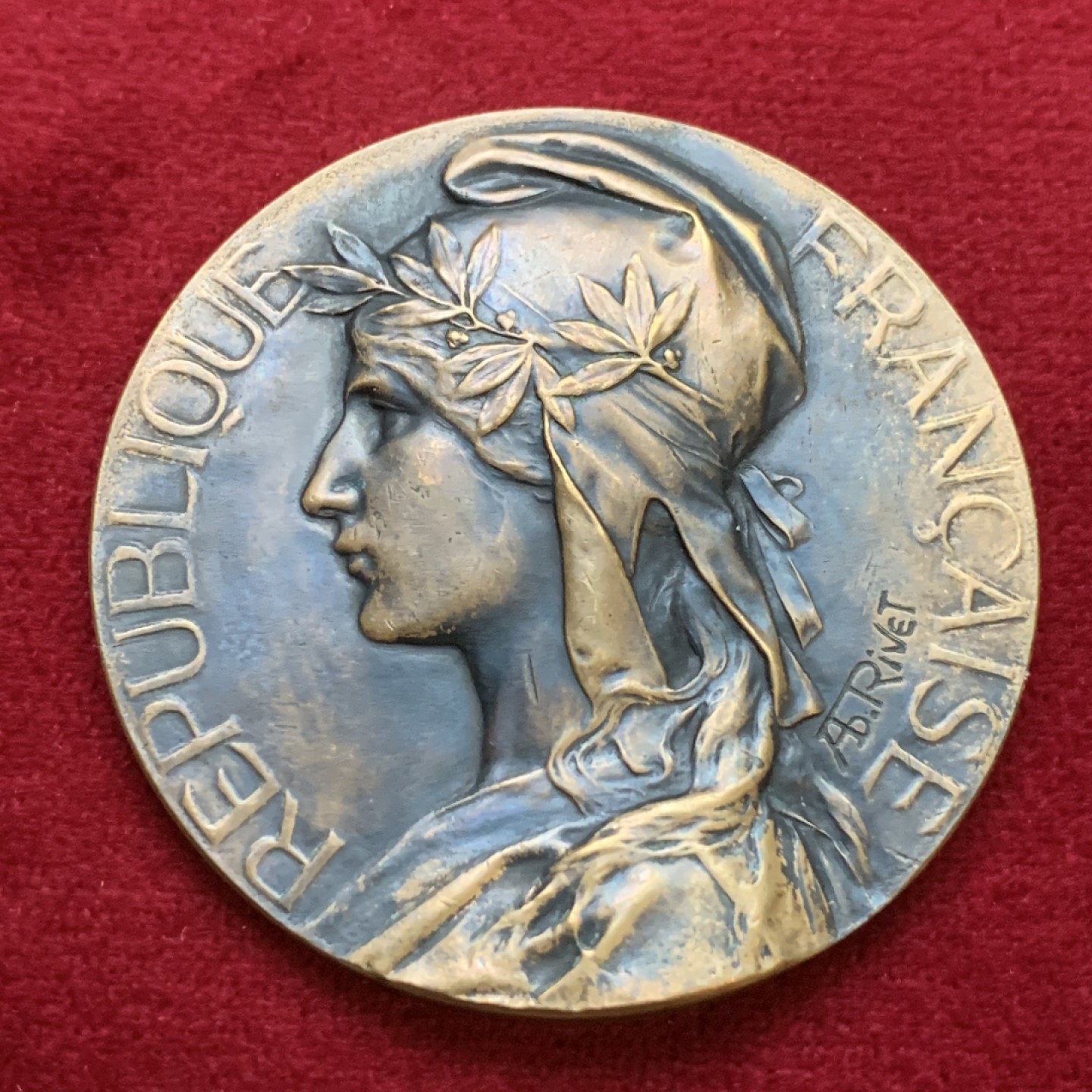 《竞宝斋》第106场-周日，周一 2场连拍（全场包邮） 法国 铜章 大规格 57.6克 49.7直径 细节见图