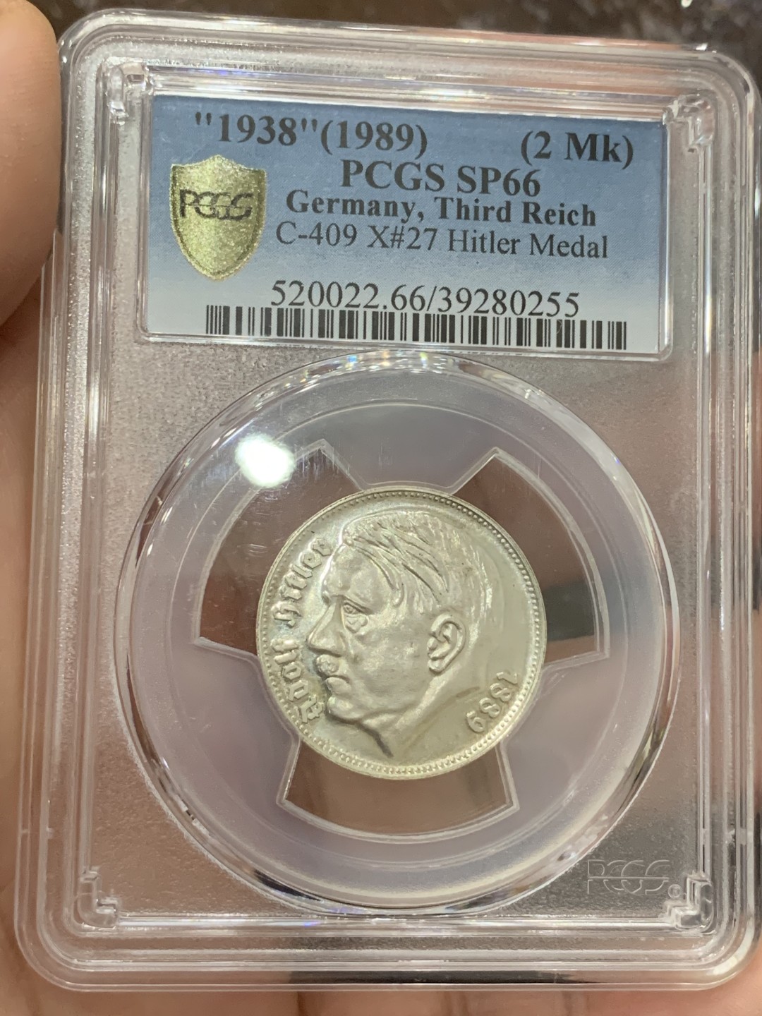 《竞宝斋》第106场-周日，周一 2场连拍（全场包邮） PCGS-SP66 小胡子头像2马克，美术生经典品种，无需多言，高点具在，要啥有啥