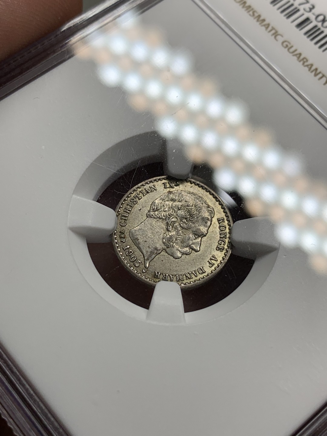 《竞宝斋》第106场-周日，周一 2场连拍（全场包邮） NGC AU55 丹麦 1905年 10欧尔银币 北欧早期少见品种