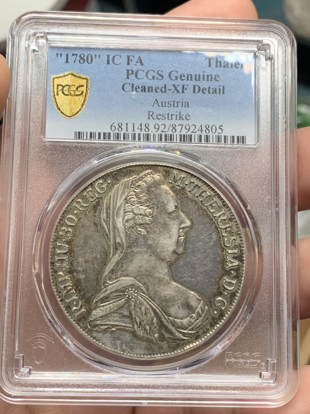 《竞宝斋》第106场-周日，周一 2场连拍（全场包邮） PCGS AU 1780大奶妈泰勒，维也纳IC-FA原铸，达文波特编号Dav-1117，味道一流