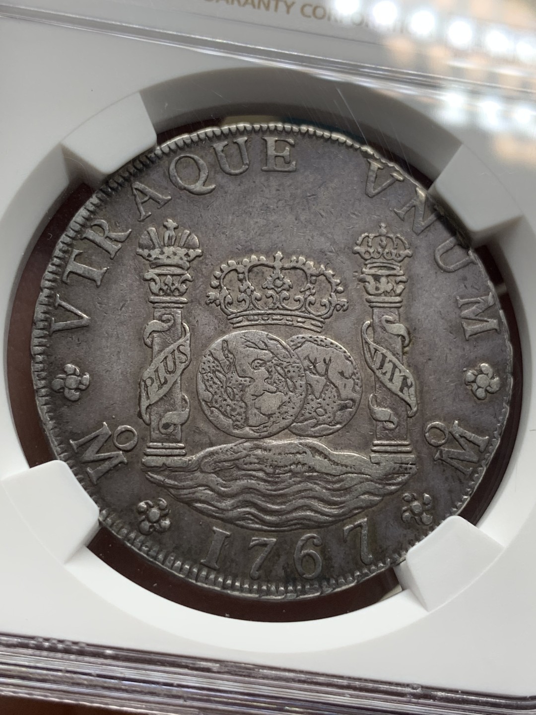 《竞宝斋》第106场-周日，周一 2场连拍（全场包邮） NGC XF45 墨西哥 1767年 地球双柱银币 最美的状态 留在了最后  双面深打 包浆醇厚 不可错过