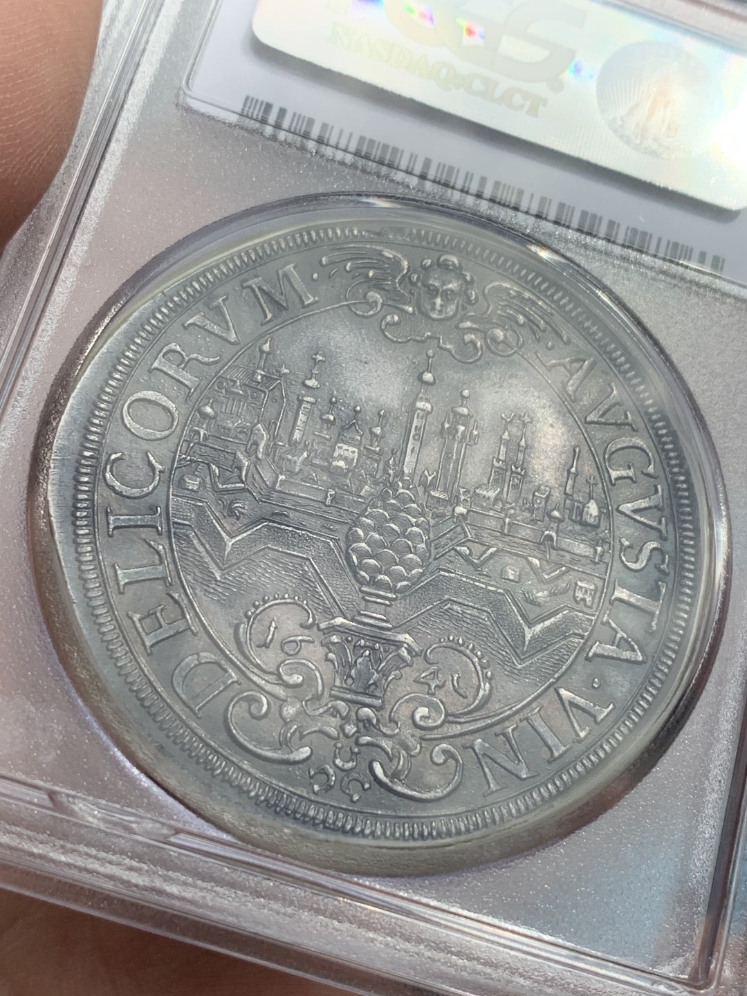《竞宝斋》第106场-周日，周一 2场连拍（全场包邮） 推荐！PCGS MS64 神圣罗马帝国 1641 奥格斯堡大泰勒，双面包浆均匀 近乎完美的状态 将近400年的岁月 类似的包浆币21年拍了5760美元