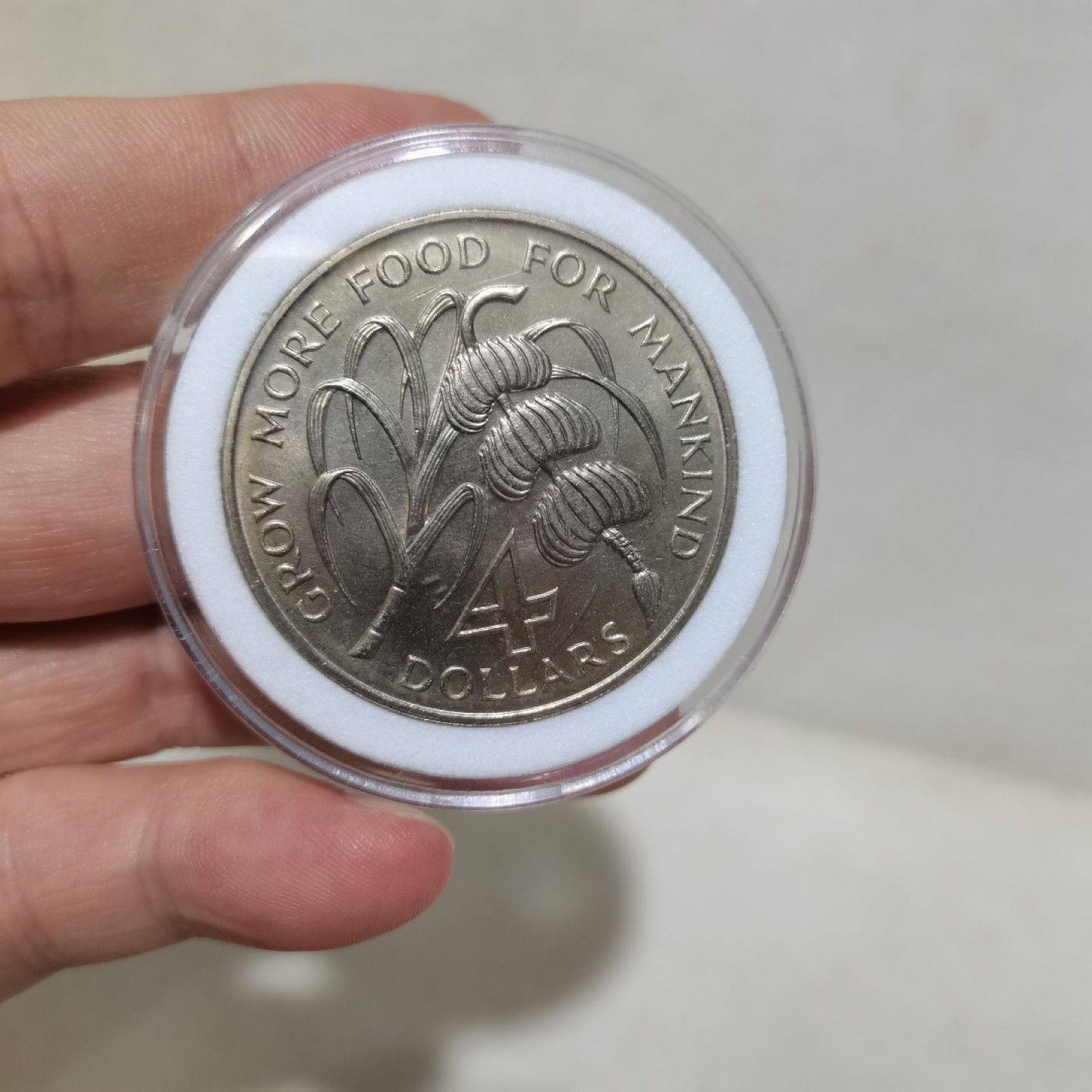 爱淘收藏麦稀奇专场首拍，包邮无押无佣金. 北美巴巴多斯1970年4元FAO香蕉币