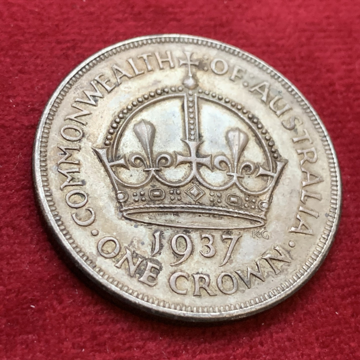 《竞宝斋》第106场-周日，周一 2场连拍（全场包邮） 澳大利亚1937年1克朗大银币，澳大利亚唯一版本大克朗，只发行了两个年份