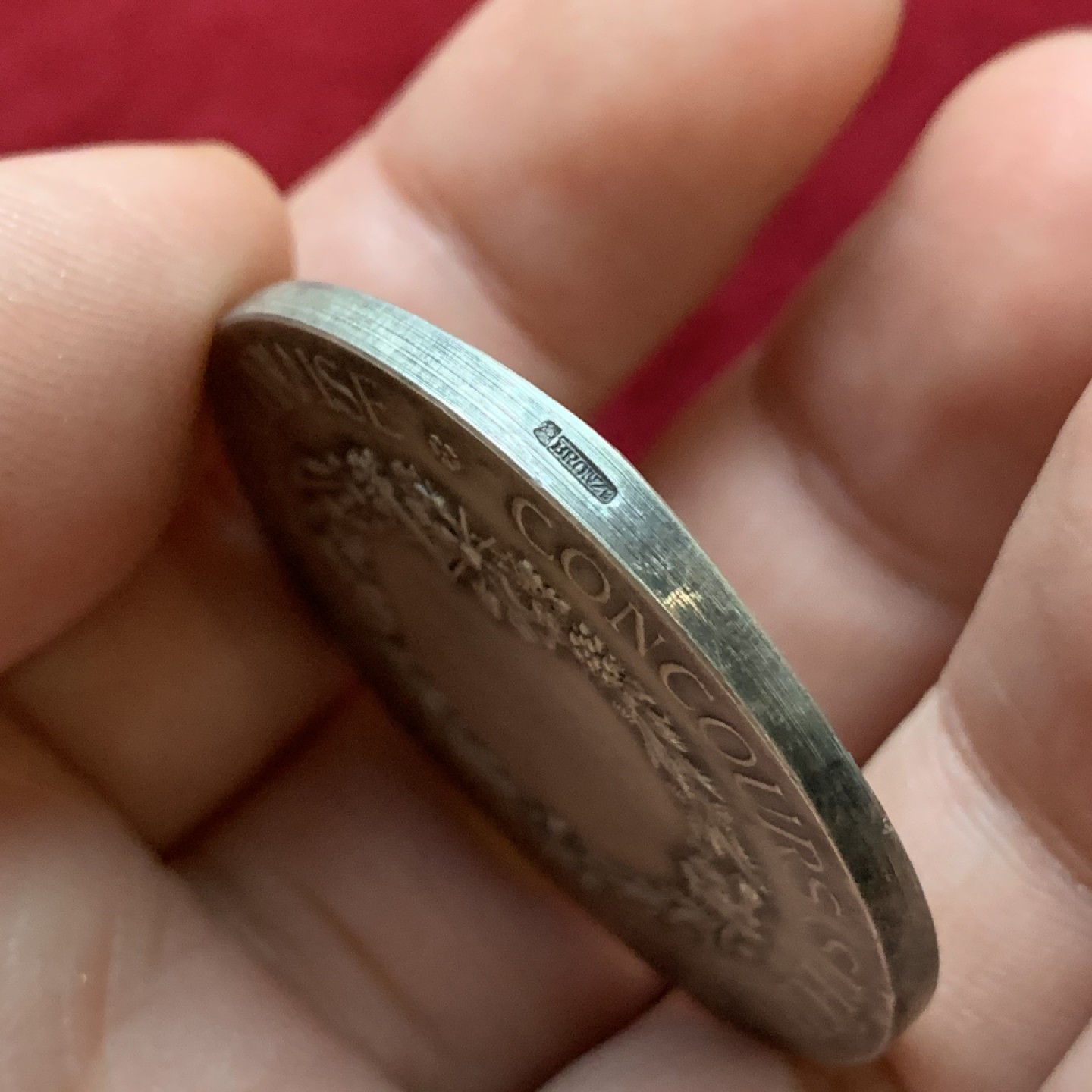 《竞宝斋》第106场-周日，周一 2场连拍（全场包邮） 法国 农业部 镀银 铜章 39.6mm直径 ，28.1克