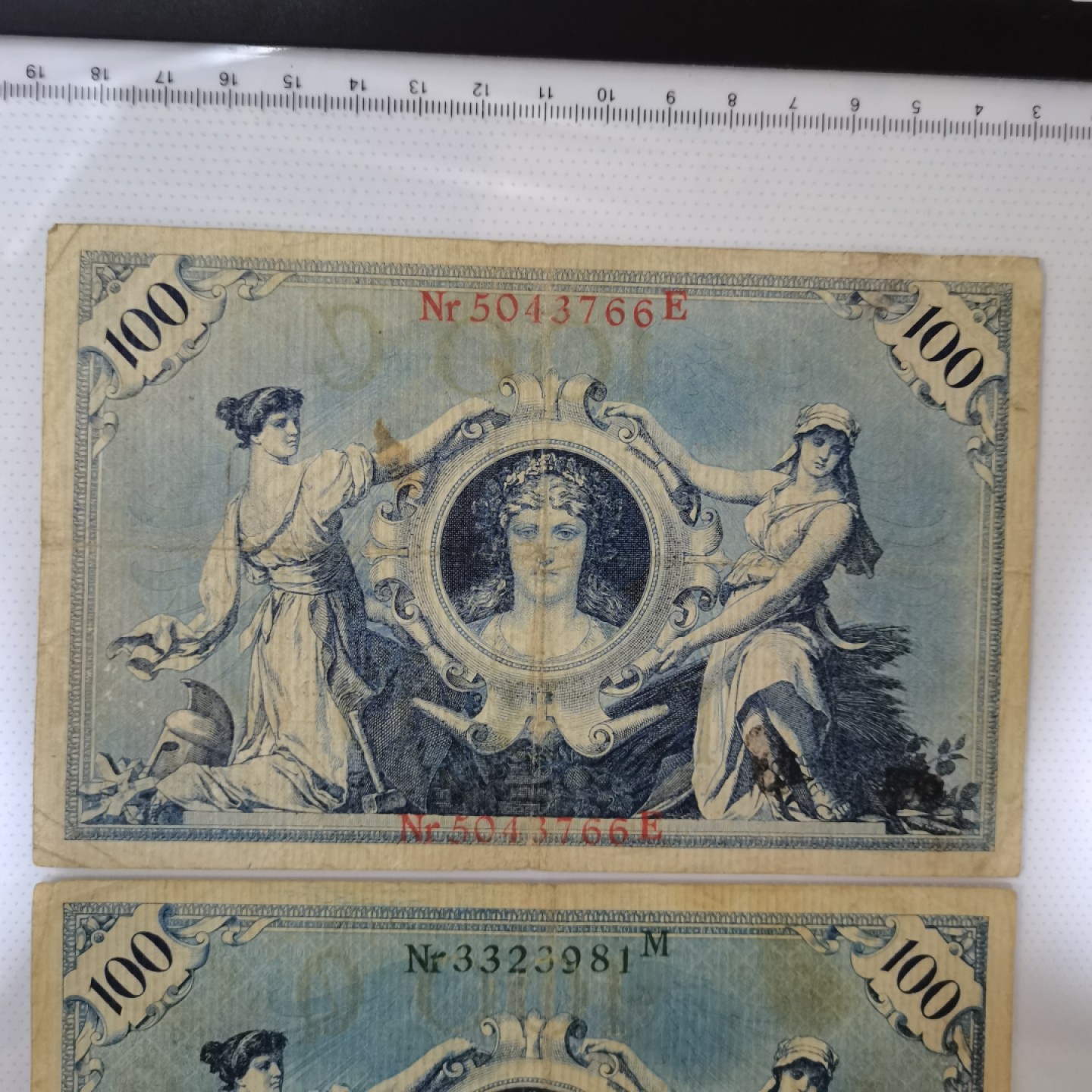 爱淘收藏麦稀奇专场首拍，包邮无押无佣金. 德国1908年100马克红码绿码两张一组