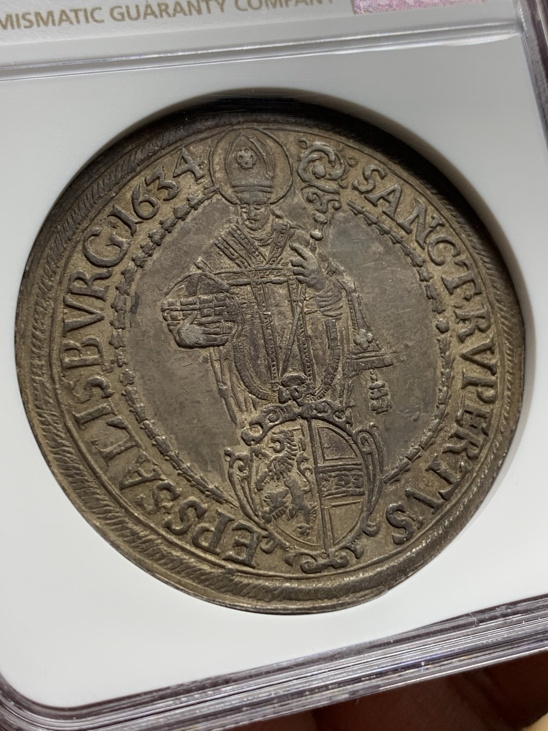 《竞宝斋》第106场-周日，周一 2场连拍（全场包邮） NGC AU 奥地利 1634年 萨尔茨堡  泰勒 大银币