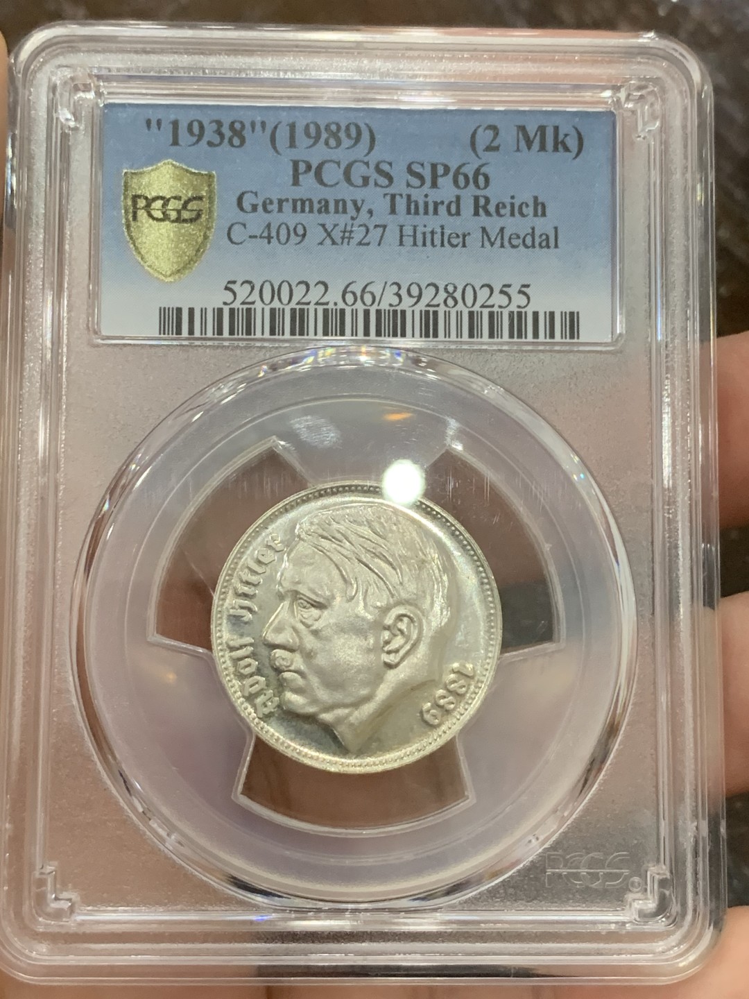 《竞宝斋》第106场-周日，周一 2场连拍（全场包邮） PCGS-SP66 小胡子头像2马克，美术生经典品种，无需多言，高点具在，要啥有啥