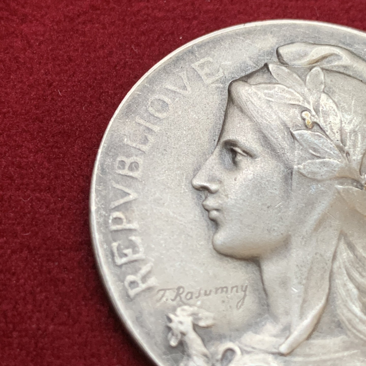 《竞宝斋》第106场-周日，周一 2场连拍（全场包邮） 法国 农业部 镀银 铜章 39.6mm直径 ，28.1克