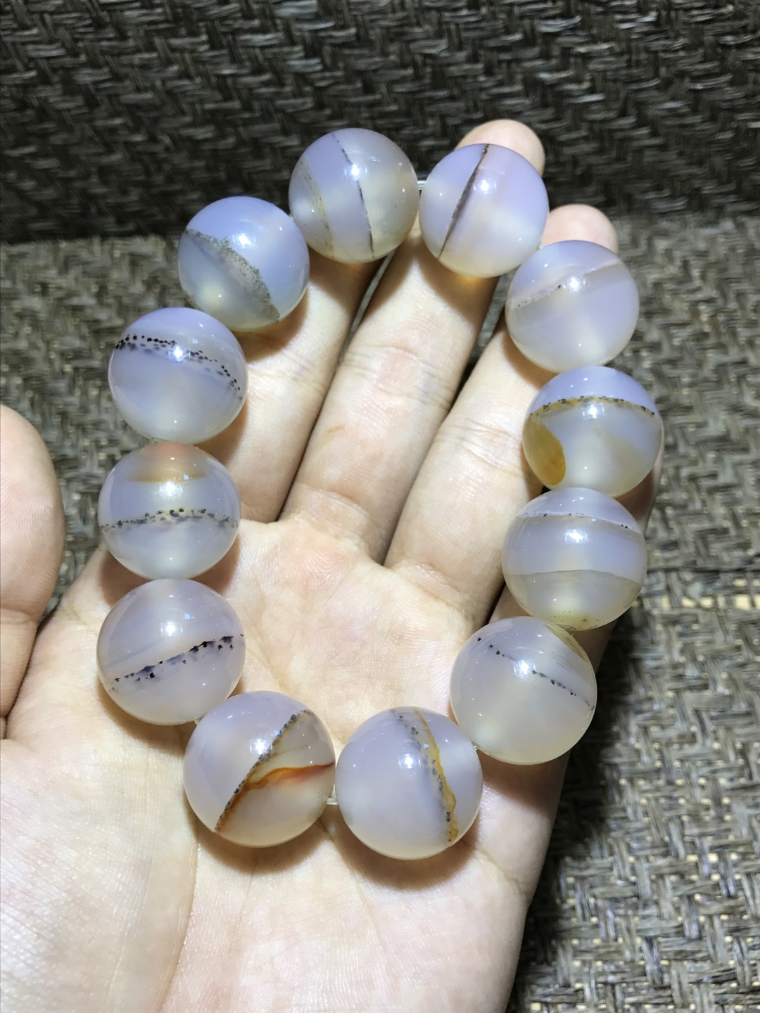 天然精美罕见毕业级冰种一线海洋玉髓手串一条，