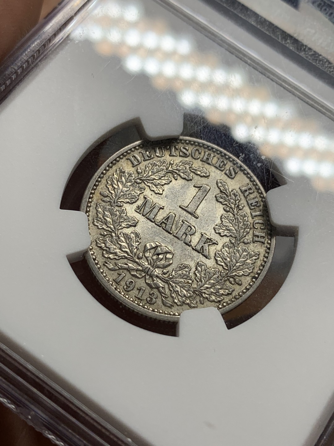 《竞宝斋》第106场-周日，周一 2场连拍（全场包邮） NGC-MS61 德国1913J 马克银币 黄油光 1马克中的小特年 2010年HA有一枚62拍了74刀  63分书价400刀