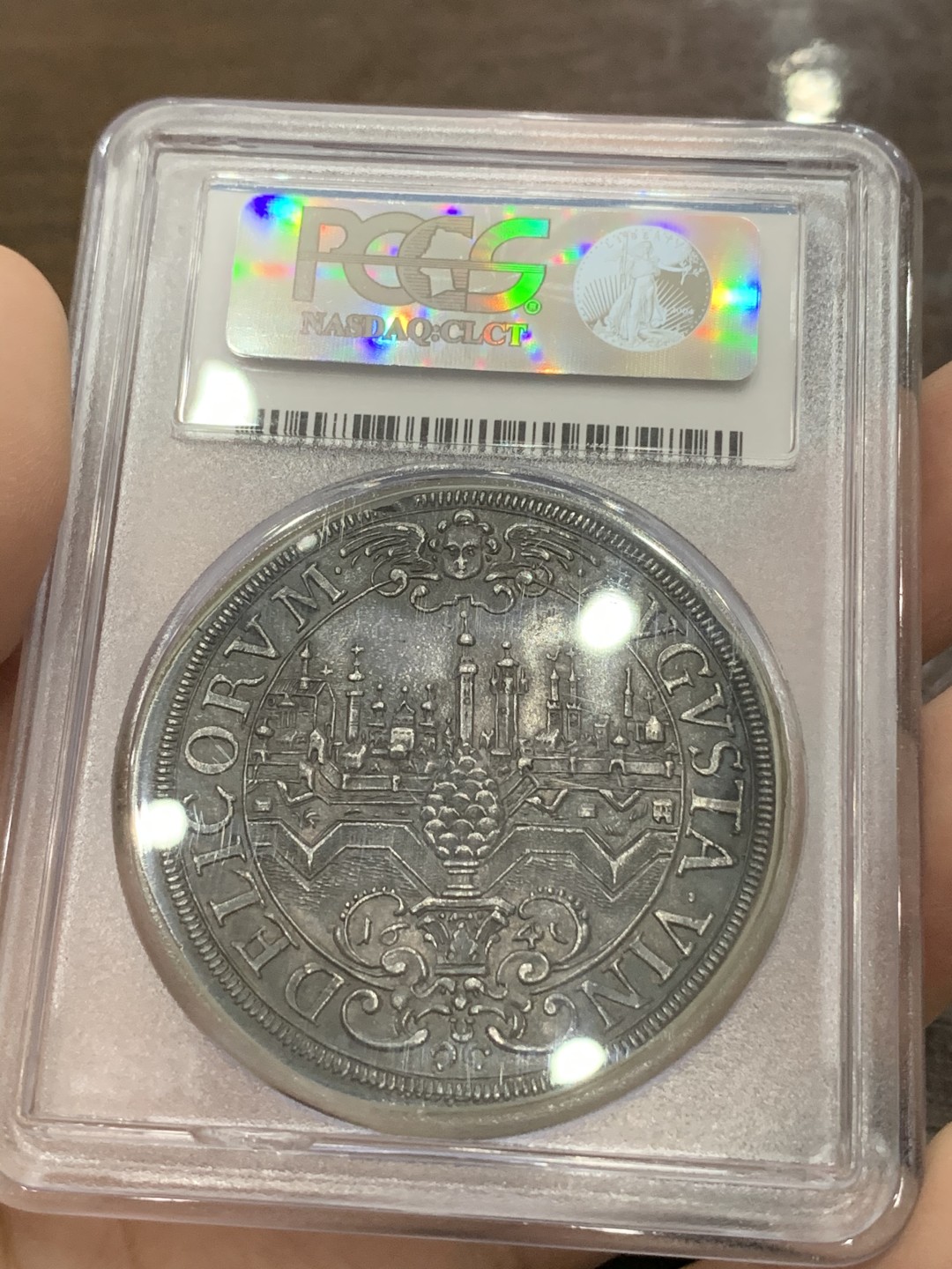 《竞宝斋》第106场-周日，周一 2场连拍（全场包邮） 推荐！PCGS MS64 神圣罗马帝国 1641 奥格斯堡大泰勒，双面包浆均匀 近乎完美的状态 将近400年的岁月 类似的包浆币21年拍了5760美元