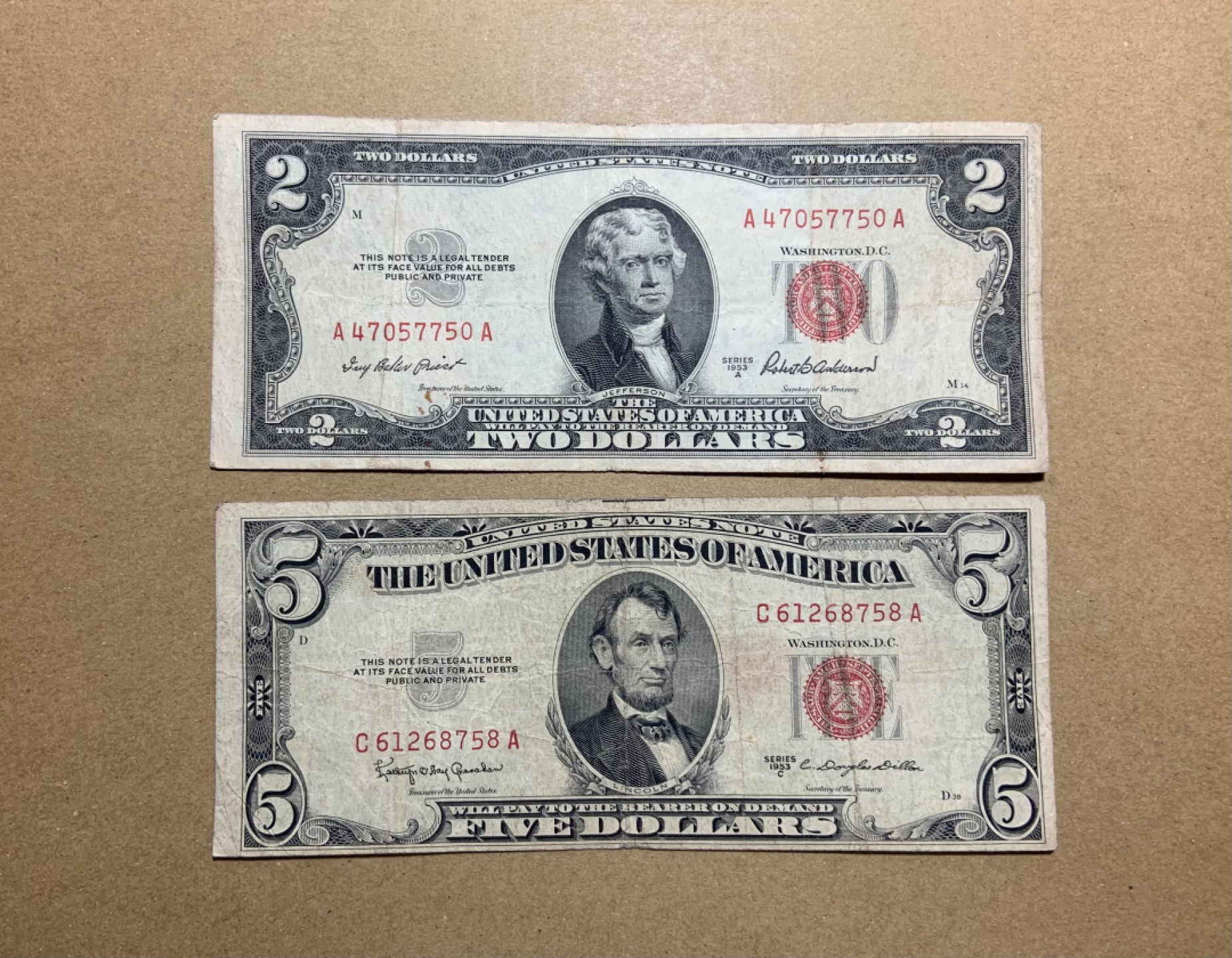 收藏联盟Quantum Auction 第199期拍卖  美国1953年政府券2-5美元 品相如图