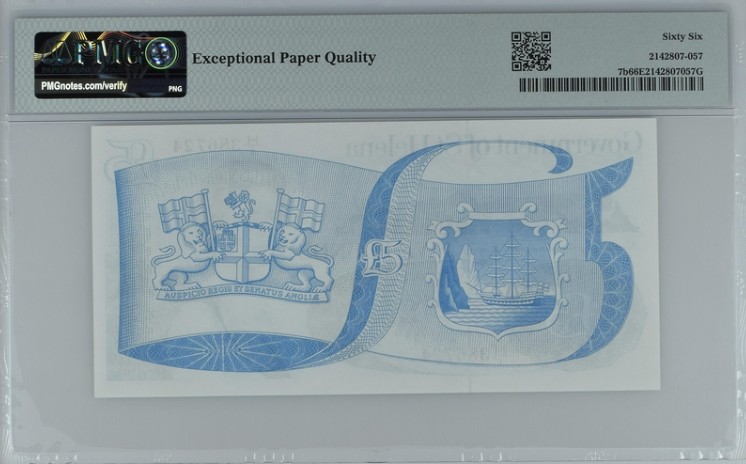 收藏联盟Quantum Auction 第199期拍卖  圣赫勒拿岛1981年5镑 PMG66