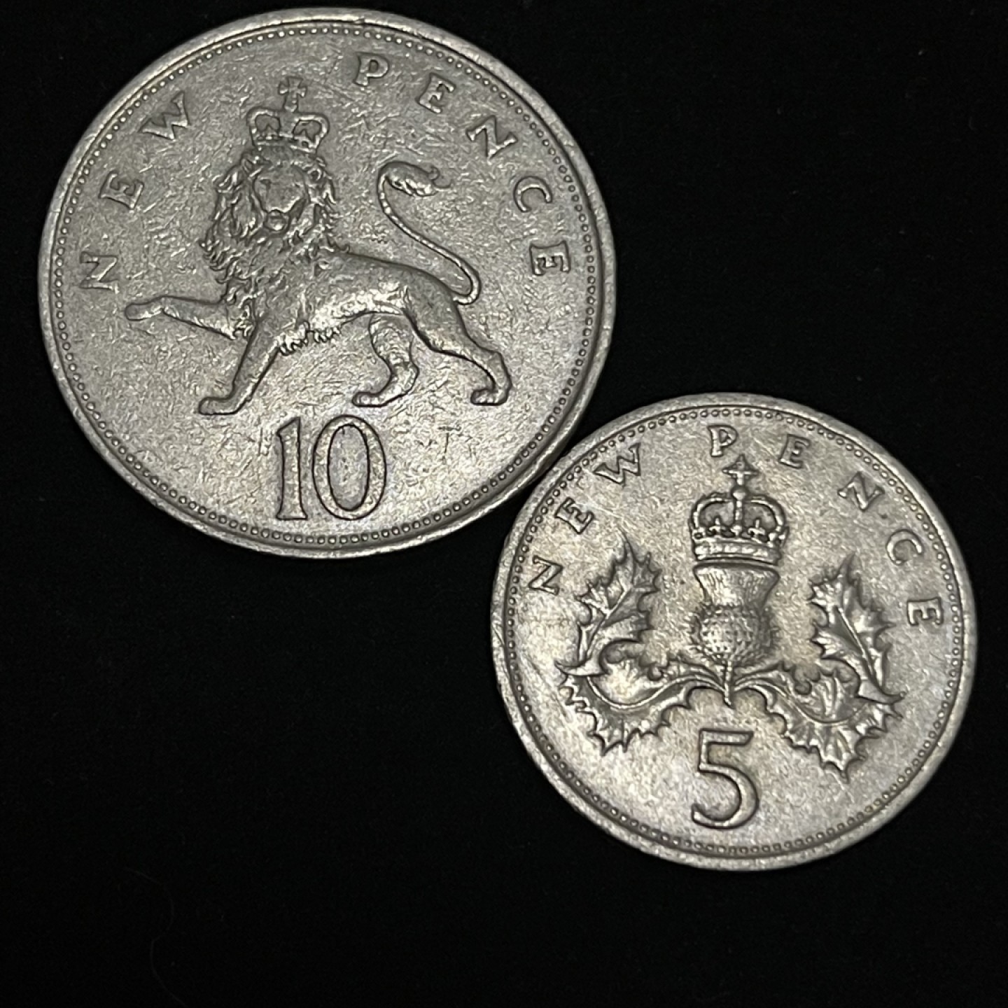 外国硬币0元起拍（8） 1970，1968英国5，10便士硬币