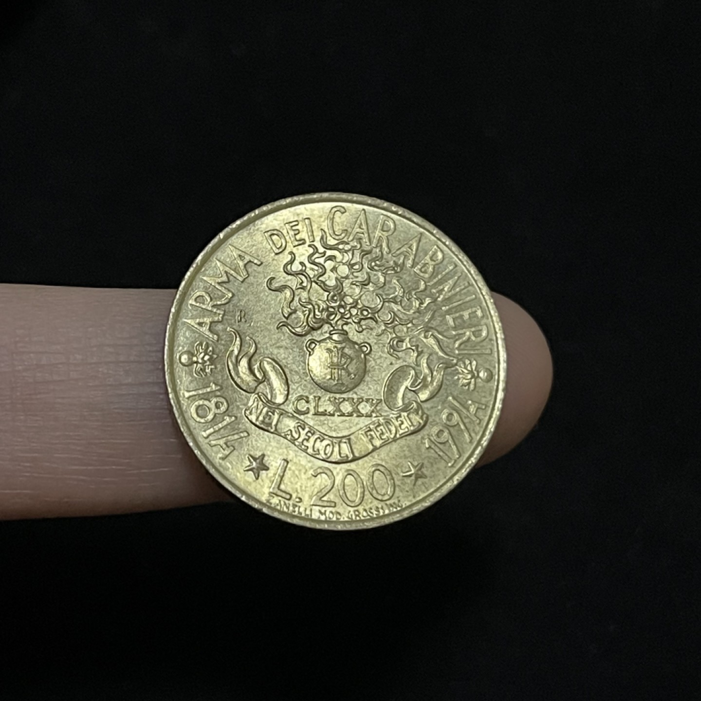 外国硬币0元起拍（8） 宪法180周年 意大利200里拉硬币 