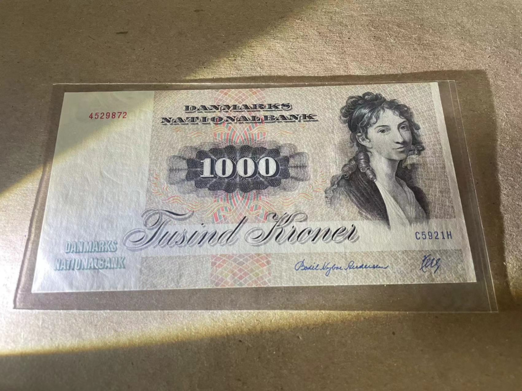 【Blue Auction】✨世界纸币精拍第237期  丹麦 1992年1000克朗 AU品相 大松鼠经典 