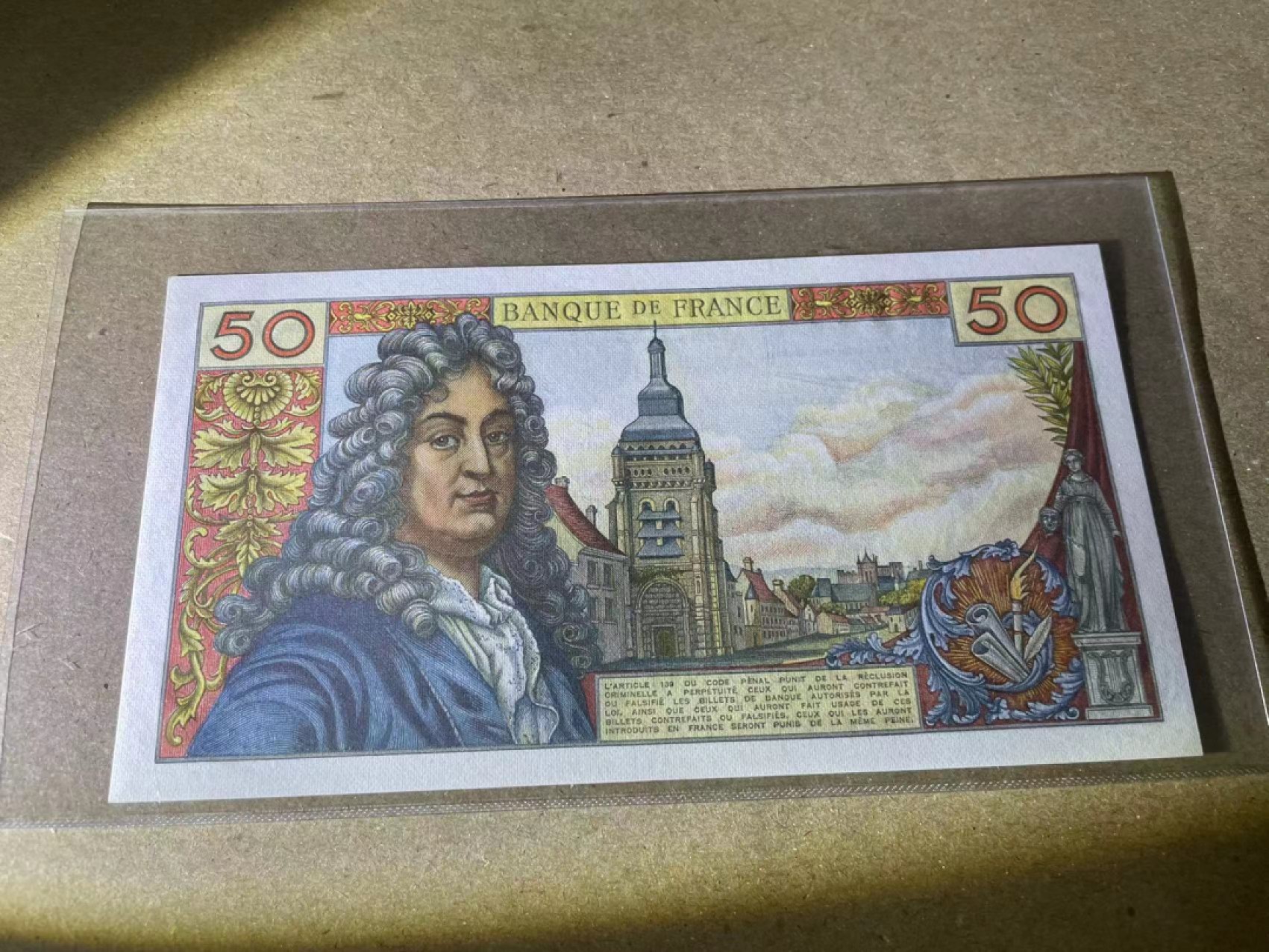 【Blue Auction】✨世界纸币精拍第237期  法国 1962年50法郎 全新UNC 经典拉辛 