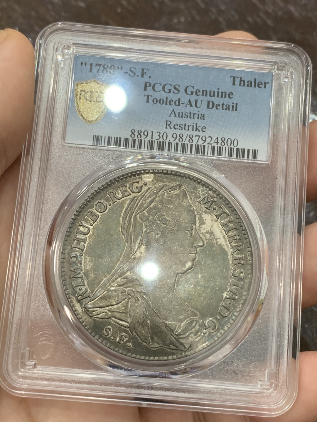 《竞宝斋》第107场-周日，周一 2场连拍（全场包邮） PCGS AUD 1780大奶妈泰勒，金茨堡造币厂，达文波特编号Dav-1150，发财黑包浆