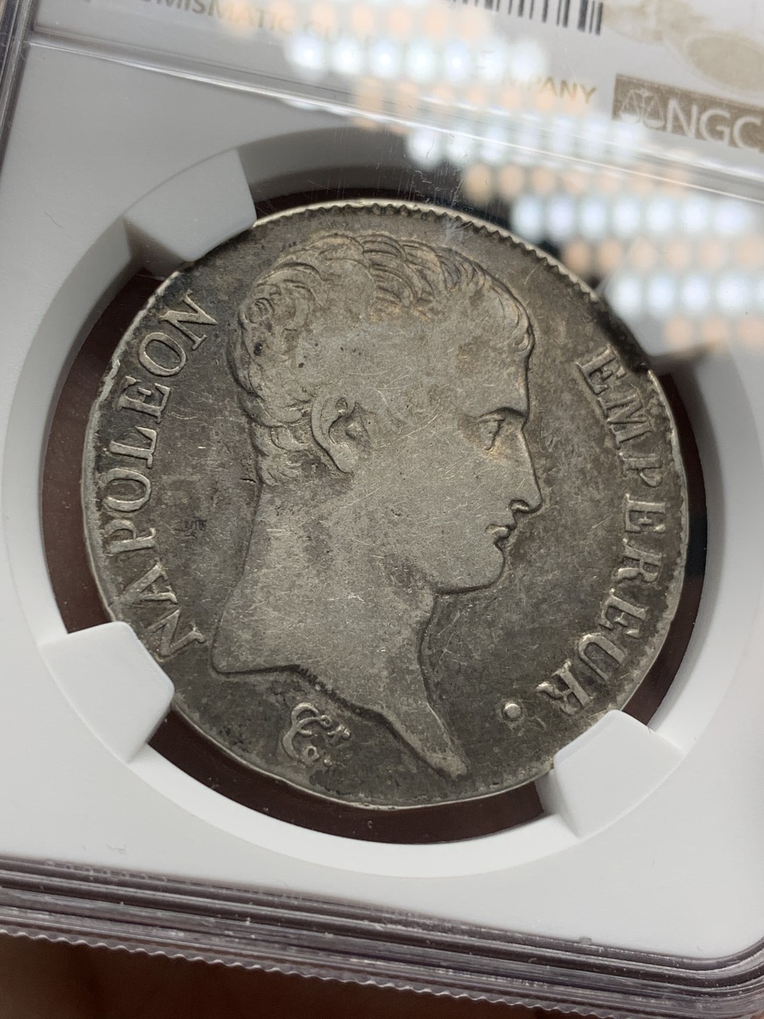 《竞宝斋》第107场-周日，周一 2场连拍（全场包邮） NGC VF 法国 拿一 共和13年 M版 5法郎银币 少见版本 相对少的年份 可以当品种