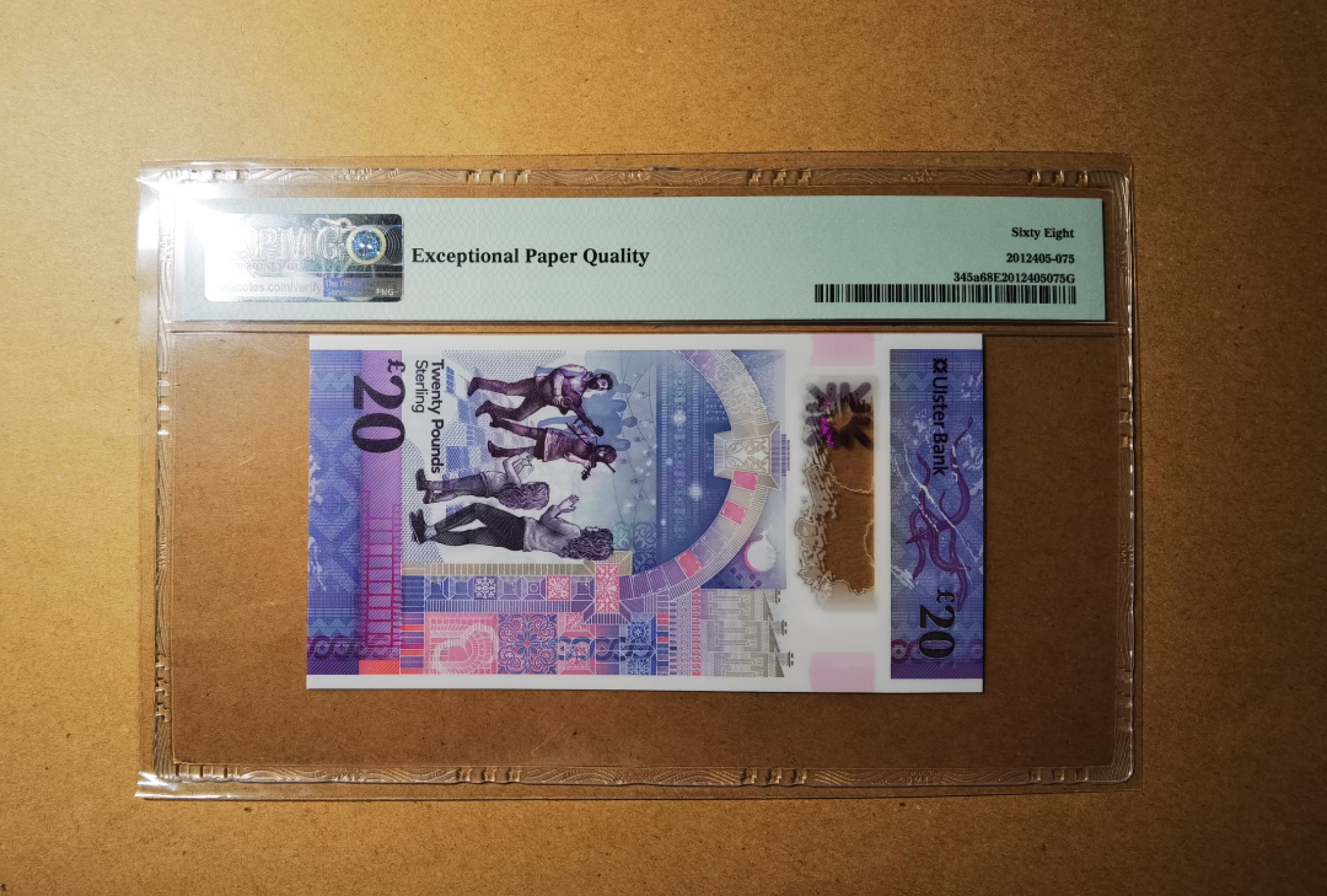 【Blue Auction】✨世界纸币精拍第237期  【AA冠无47】北爱尔兰 2019年20镑 PMG68EPQ 高分