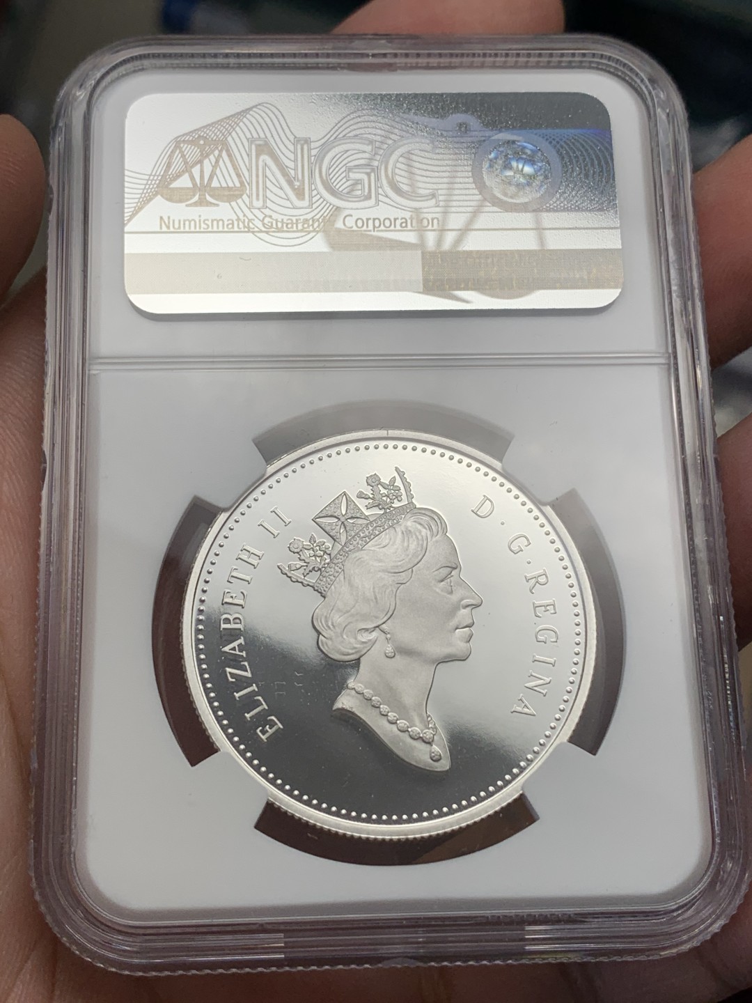 《竞宝斋》第107场-周日，周一 2场连拍（全场包邮） NGC PF69 ULTRA CAMEO  加拿大 2003年 1元钴矿业100周年纪念大银币 女王像币升值巨大