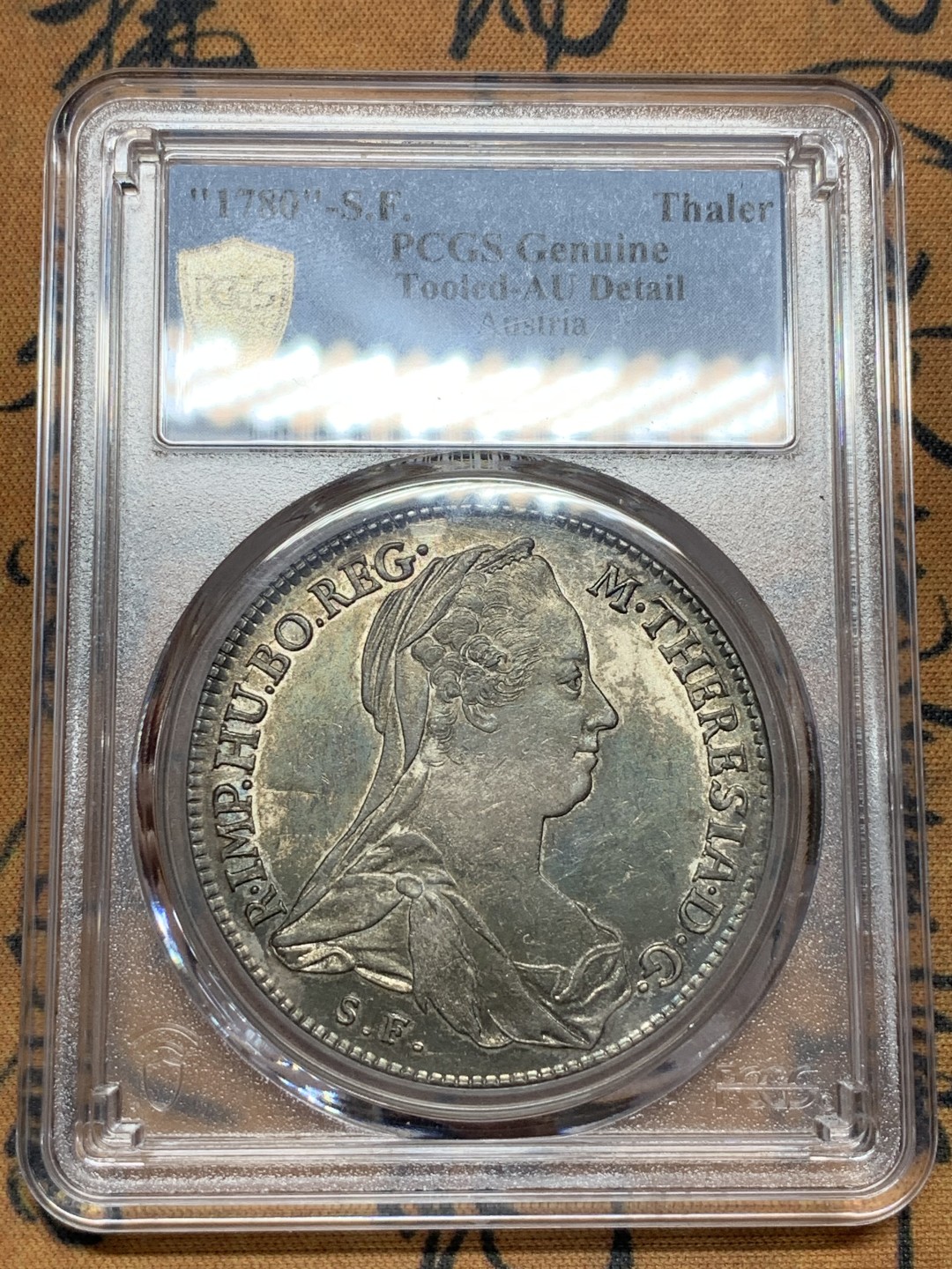 《竞宝斋》第107场-周日，周一 2场连拍（全场包邮） PCGS AUD 1780大奶妈泰勒，金茨堡造币厂，达文波特编号Dav-1150，发财黑包浆