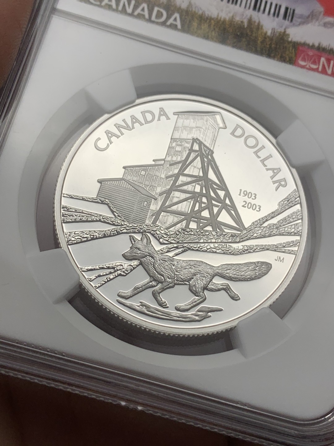 《竞宝斋》第107场-周日，周一 2场连拍（全场包邮） NGC PF69 ULTRA CAMEO  加拿大 2003年 1元钴矿业100周年纪念大银币 女王像币升值巨大