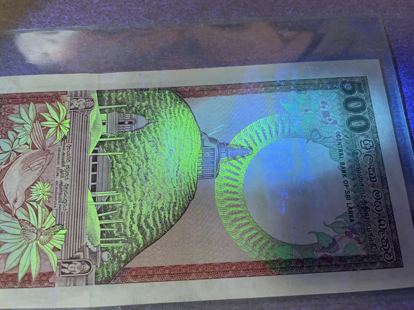 【Blue Auction】✨世界纸币精拍第237期  【一组2张】斯里兰卡 1989年500卢比 UNC-荧光斑&马来西亚 10林吉特 UNC- 角折及荧光斑