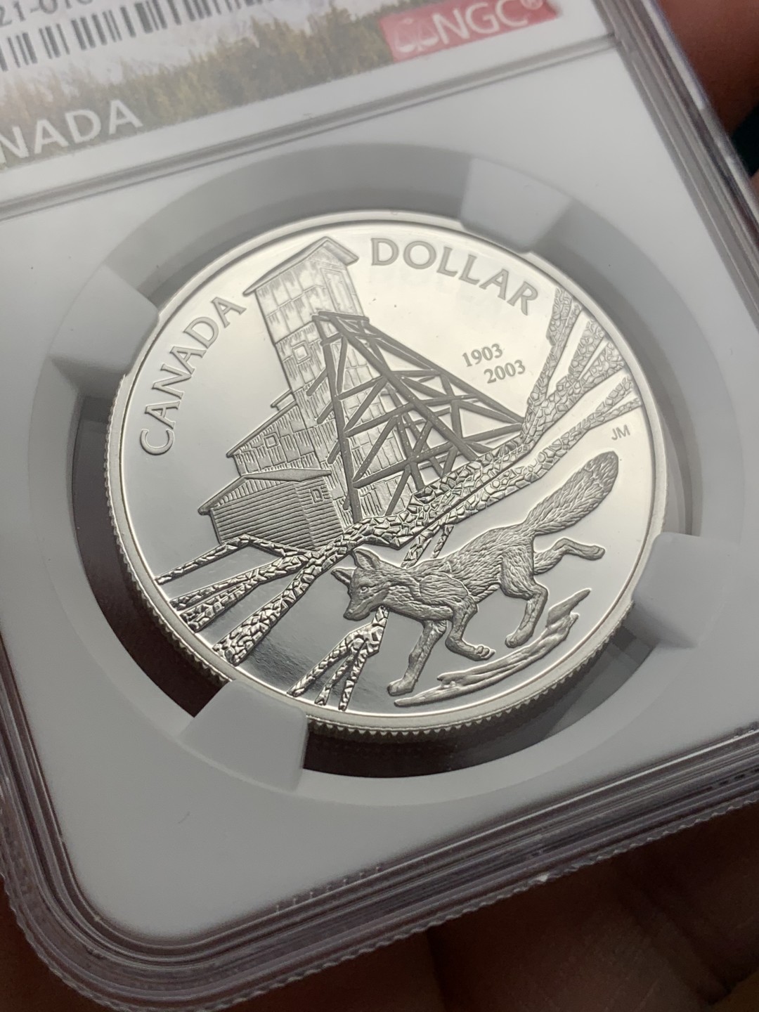 《竞宝斋》第107场-周日，周一 2场连拍（全场包邮） NGC PF69 ULTRA CAMEO  加拿大 2003年 1元钴矿业100周年纪念大银币 女王像币升值巨大