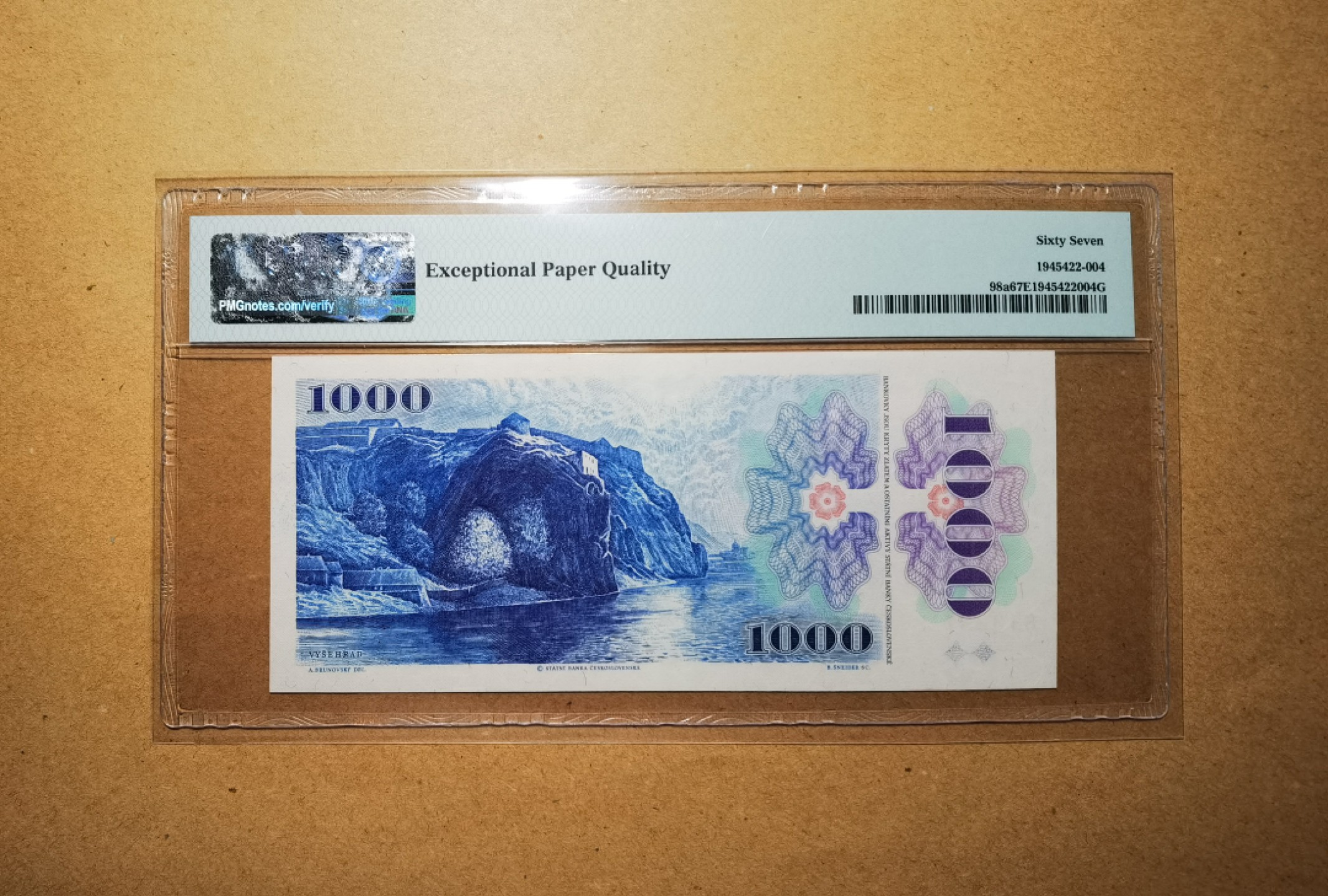 【Blue Auction】✨世界纸币精拍第237期  捷斯 1985年1000克朗 PMG67EPQ 