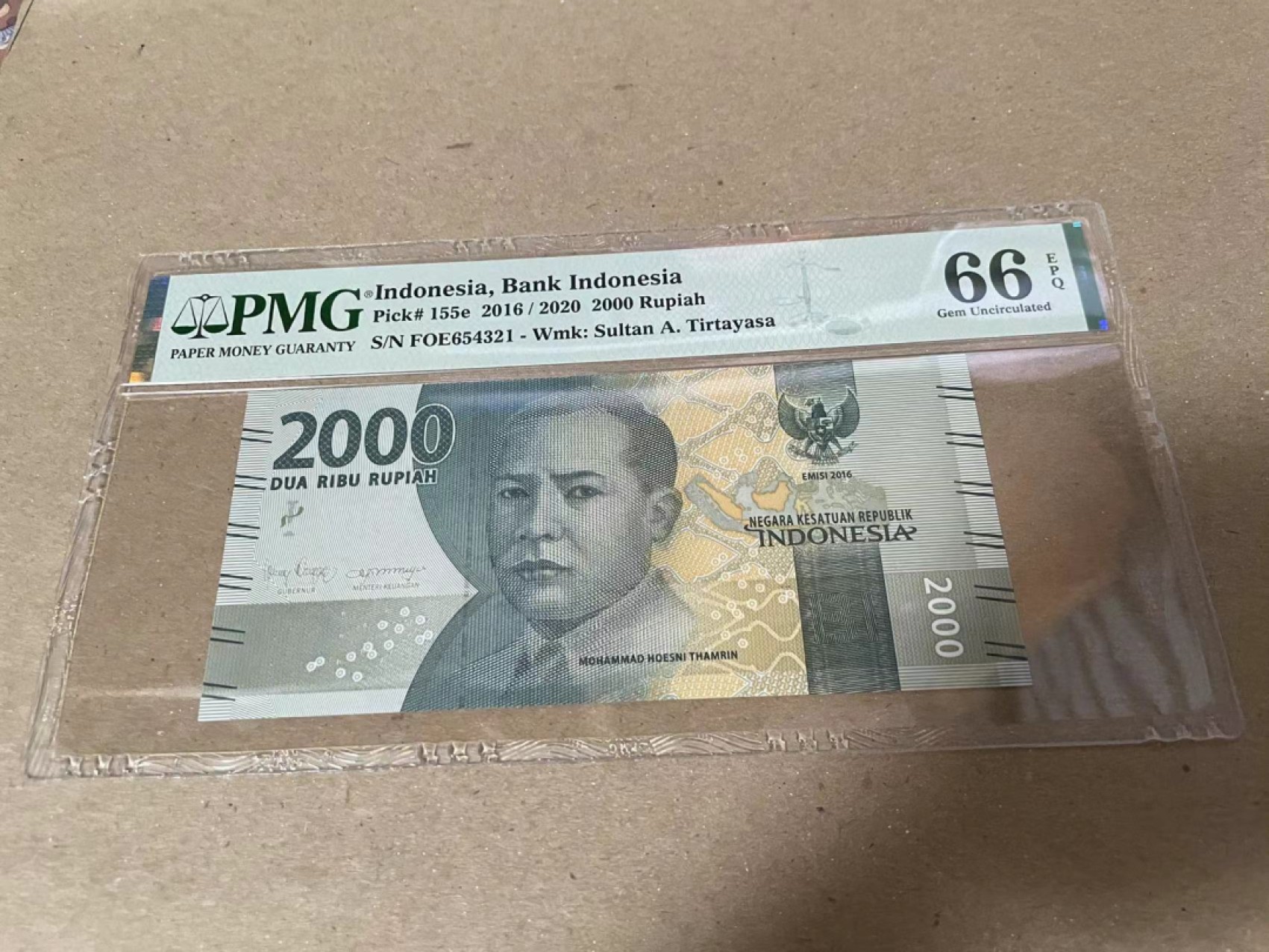 【Blue Auction】✨世界纸币精拍第237期  【阶梯号】印尼 2016年2000卢比 PMG66EPQ 