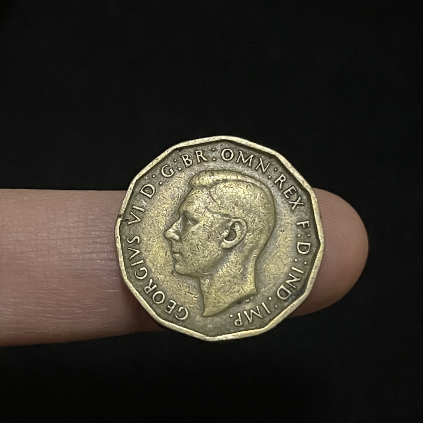 外国硬币0元起拍（9） 英国1943年乔治六世3便士铜币