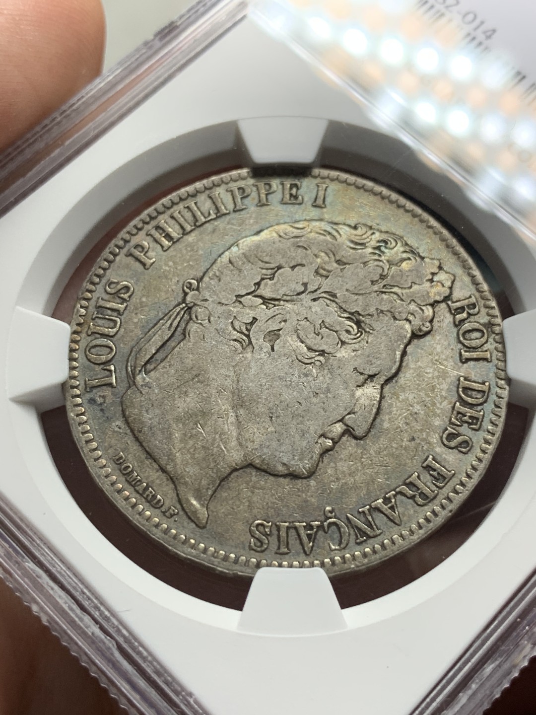 《竞宝斋》第107场-周日，周一 2场连拍（全场包邮） NGC-XF40 法国1843-BB年 菲利普一世 5法郎大银币 原味好品