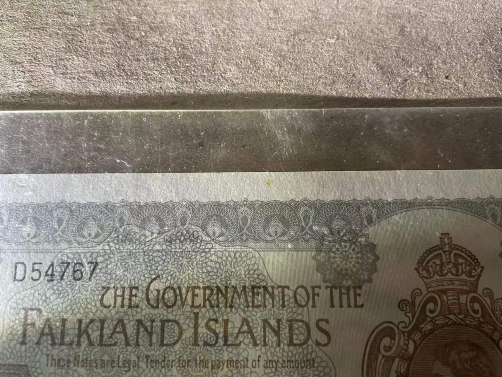 【Blue Auction】✨世界纸币精拍第237期  福克兰群岛 1974年50便士 UNC- 有一小点黄 女王