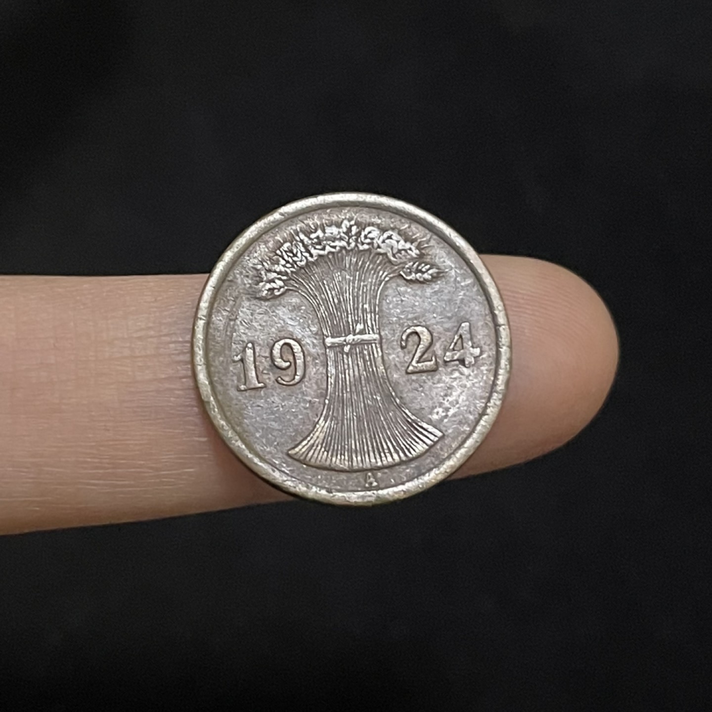 外国硬币0元起拍（9） 1924德国魏玛时期2芬尼铜币