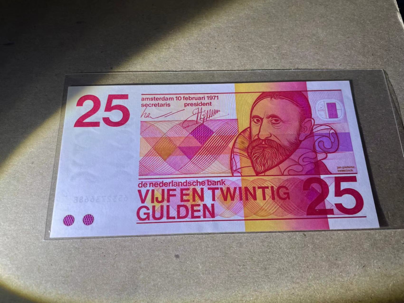 【Blue Auction】✨世界纸币精拍第237期  荷兰 1971年25盾 全新UNC