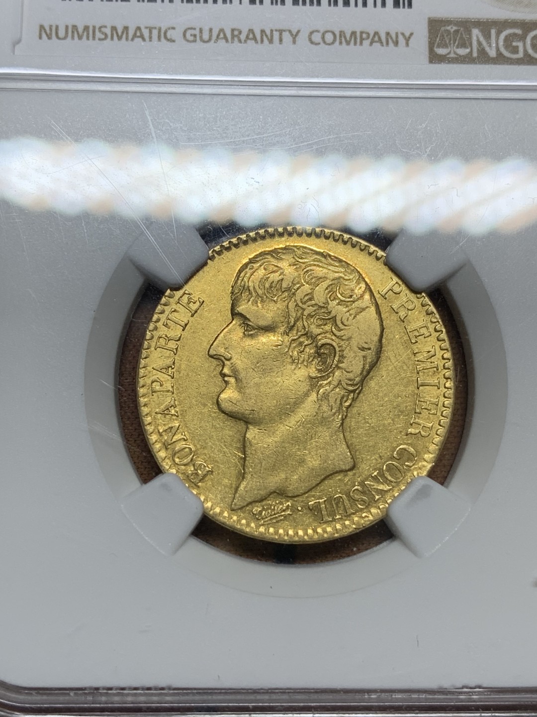 《竞宝斋》第107场-周日，周一 2场连拍（全场包邮） NGC-AU50 AN XI年法国拿破仑40法郎金币 拿破仑第一版40F金币，热门品种