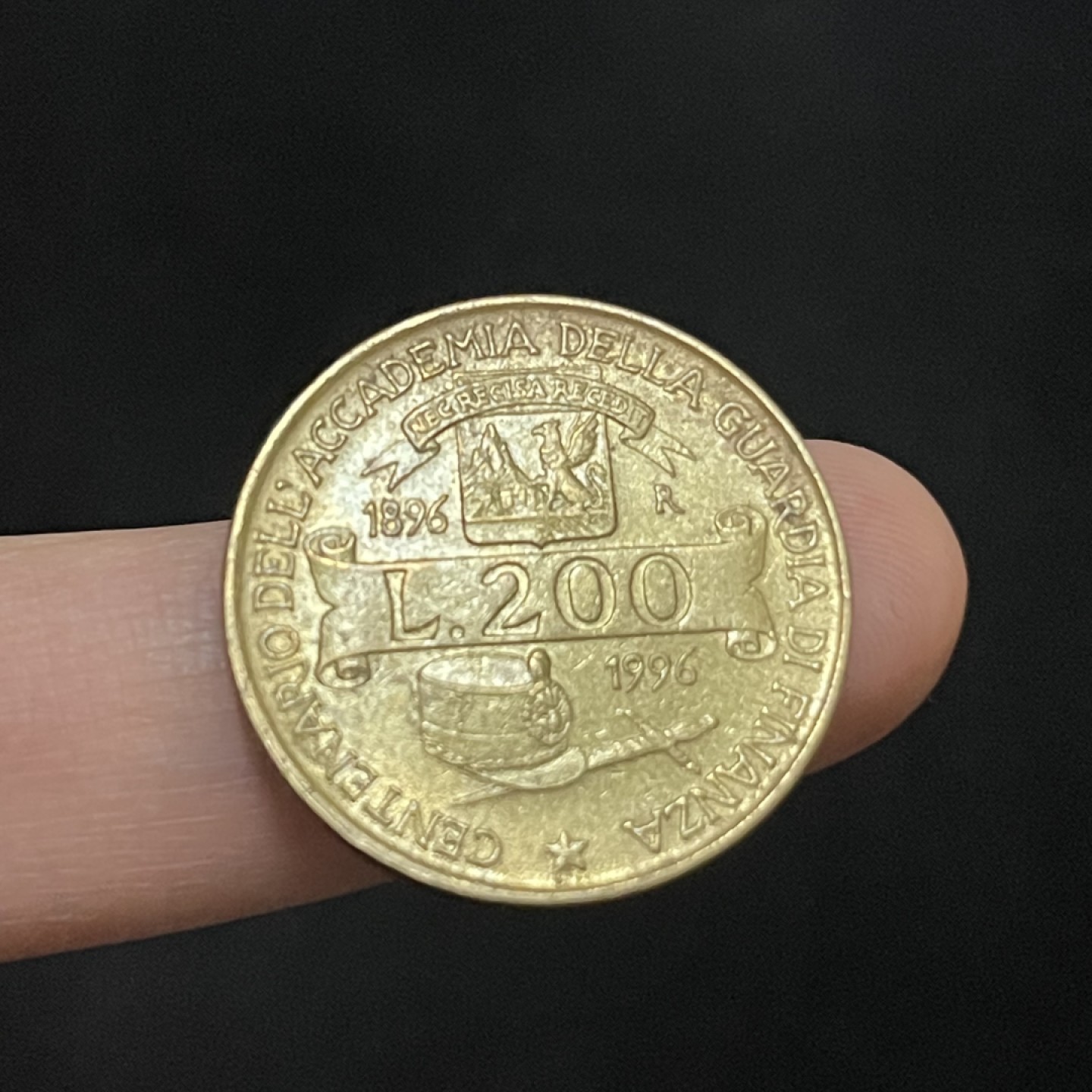 外国硬币0元起拍（10） 海关学院100年纪念币 意大利200里拉