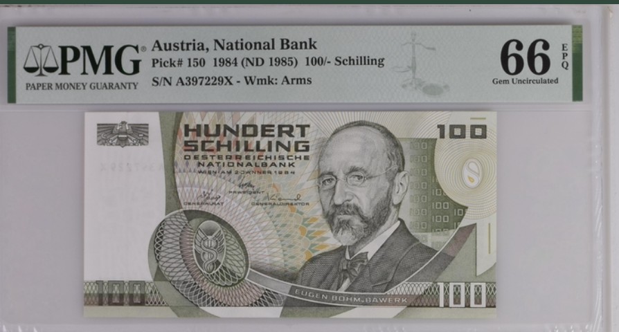 收藏联盟Quantum Auction 第200期拍卖  奥地利1984年100先 PMG66 