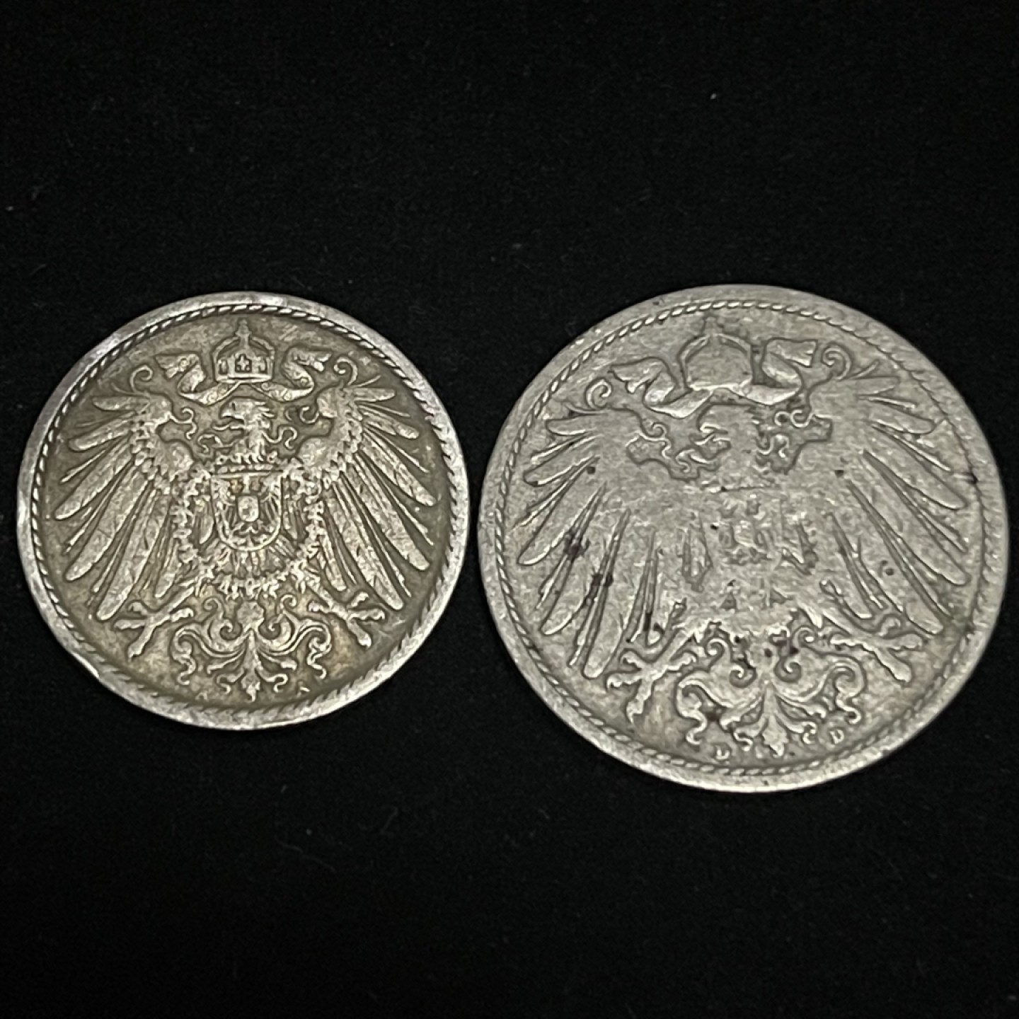 外国硬币0元起拍（11） 1900年德国5，10芬妮